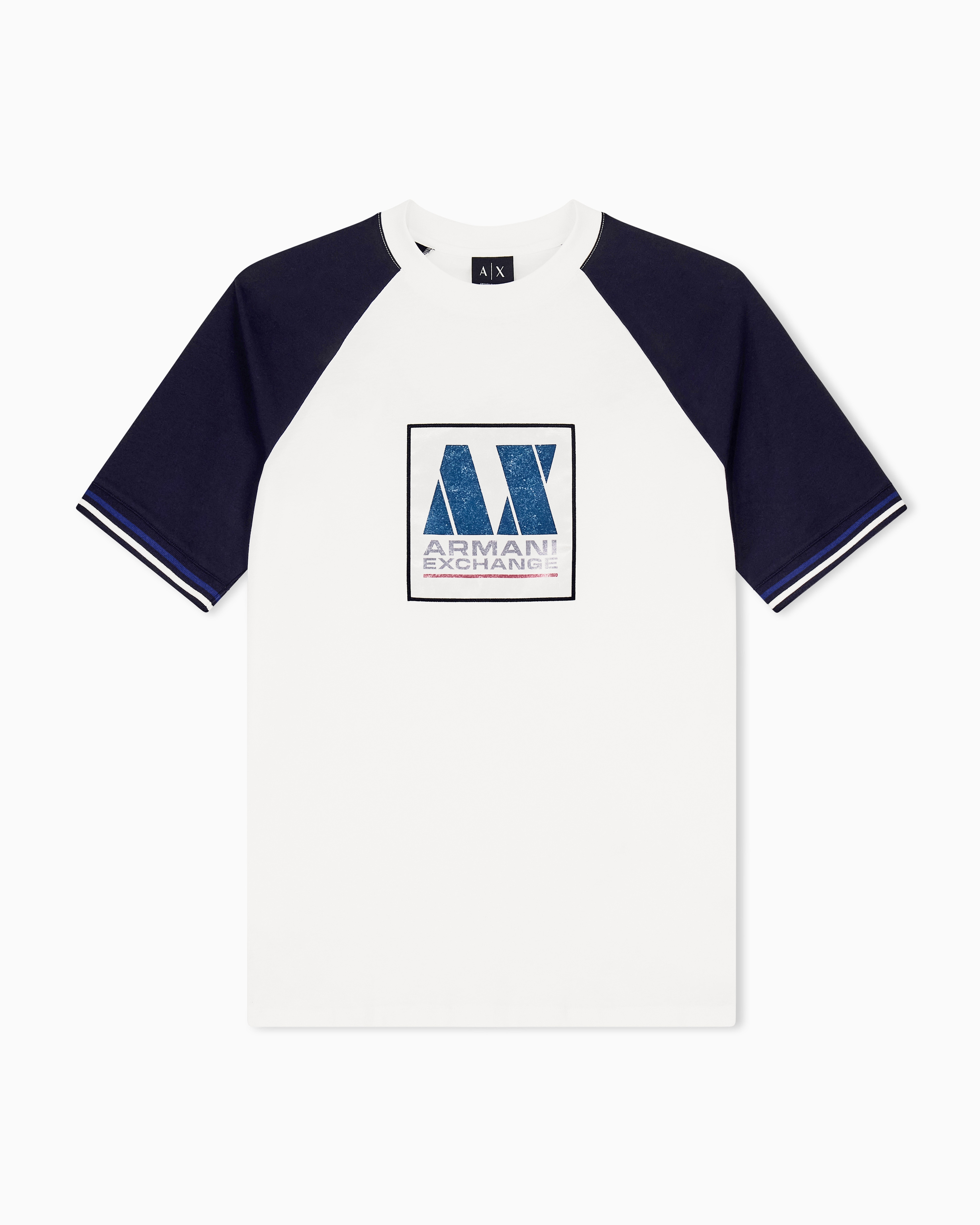 Armani Exchange Blue Regular T-Shirt In Cotton Jersey