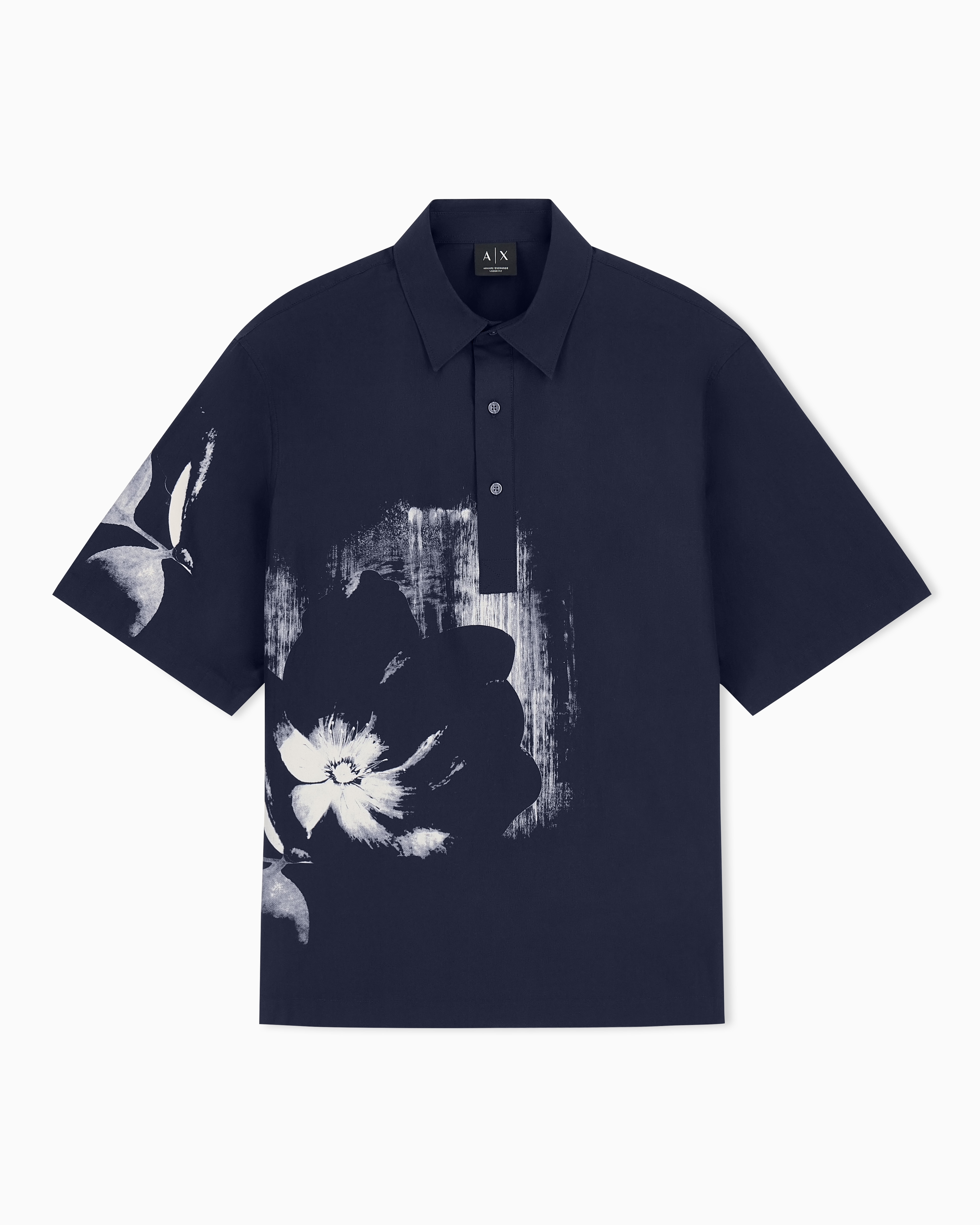 Giorgio Armani ネイビー ジグザグポロシャツ 50 Men's New Arrivals