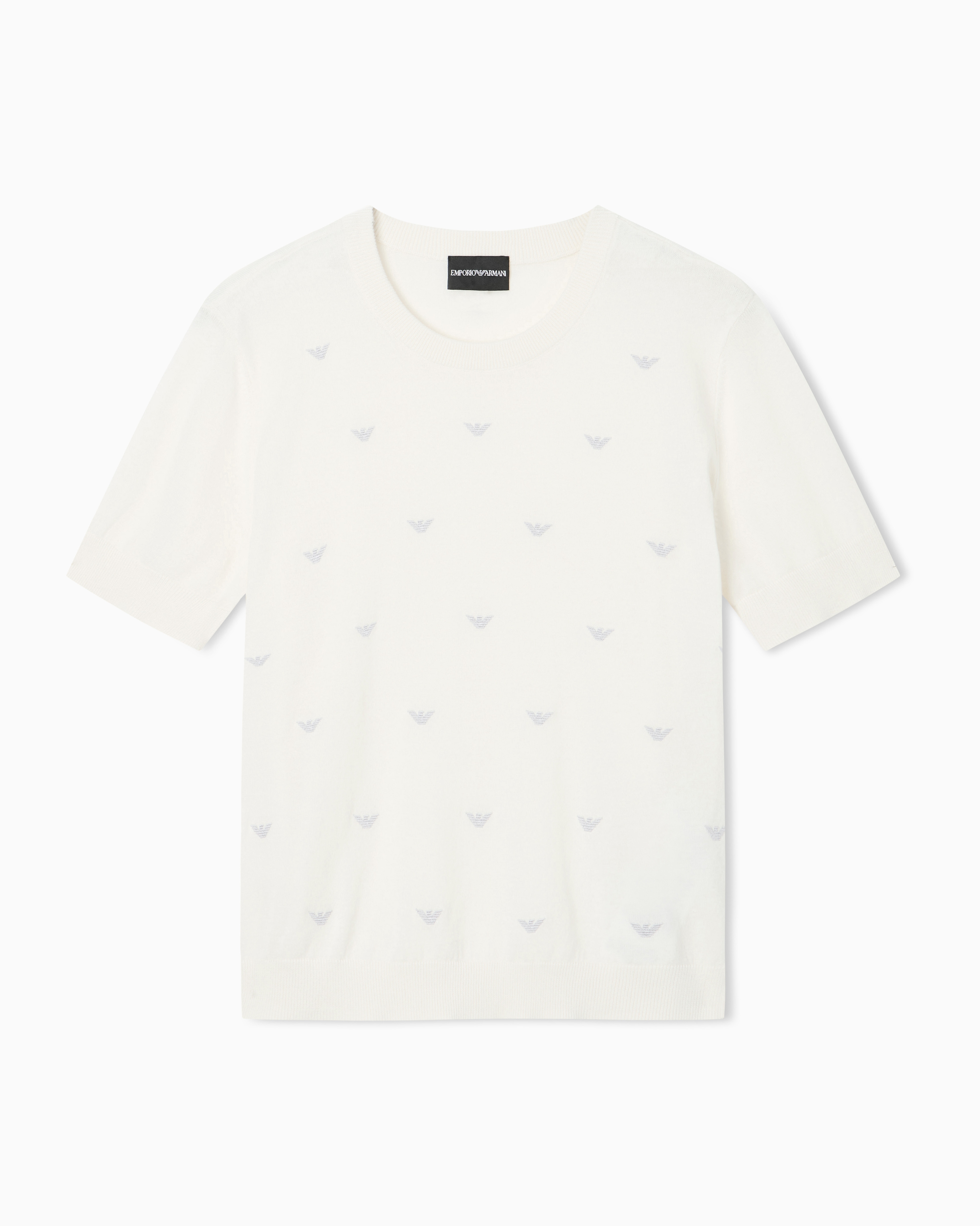 Emporio Armani Maglia Con Ricamo Micro Aquile All Over