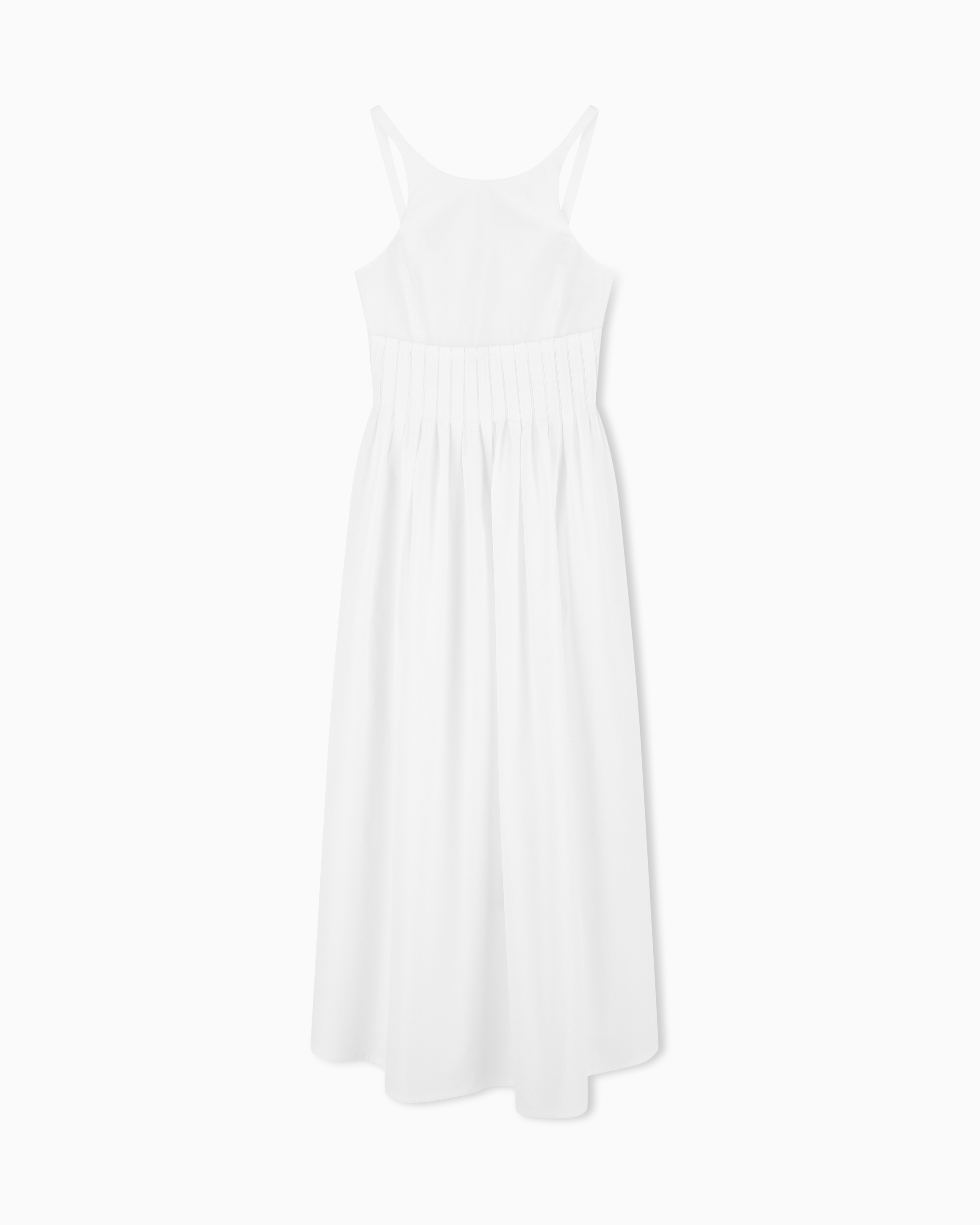 Emporio Armani Abito Lungo Con Motivo Punto Smock In Popeline
