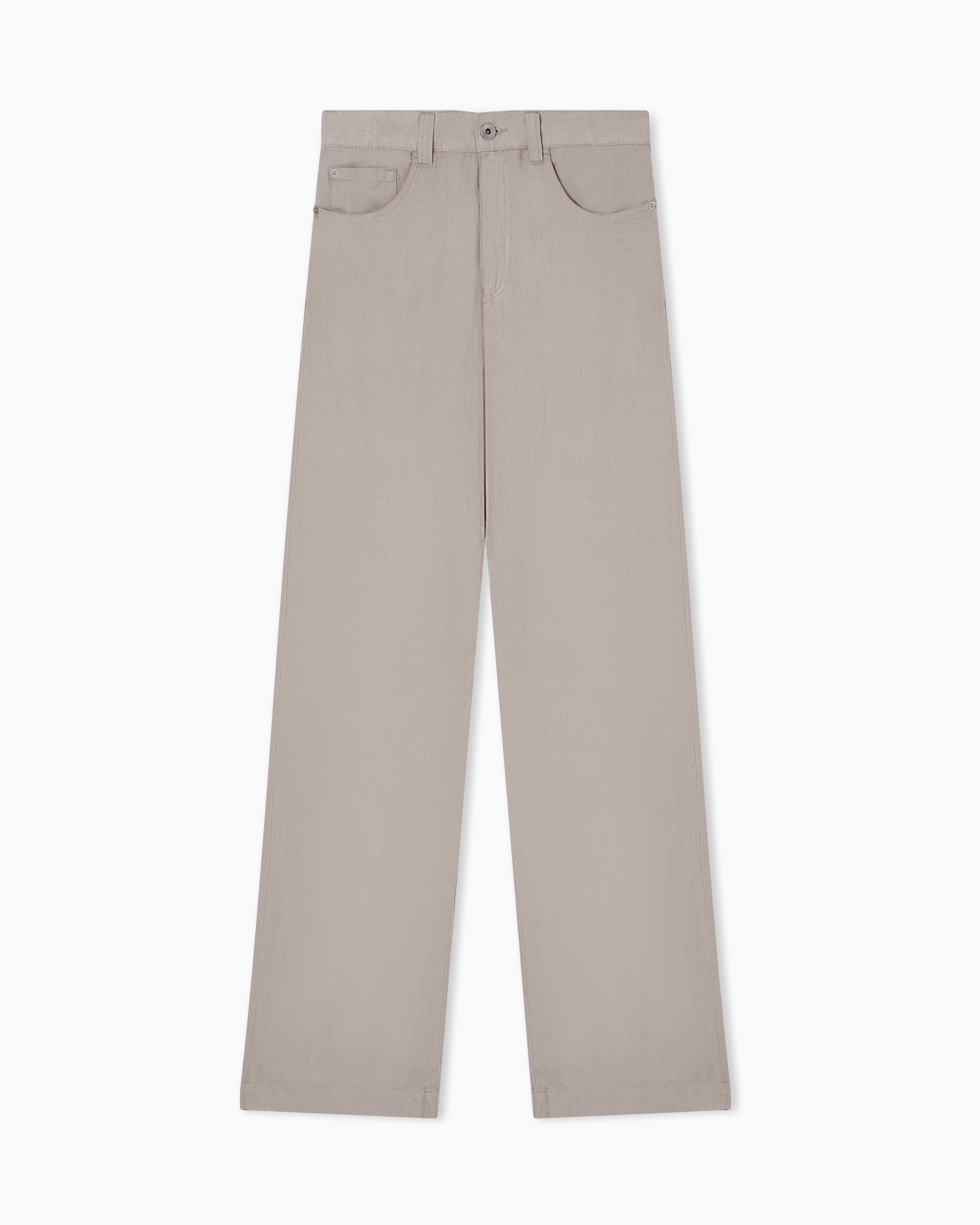 Emporio Armani Women's Beige J14 Regular-Fit Linen Trousers