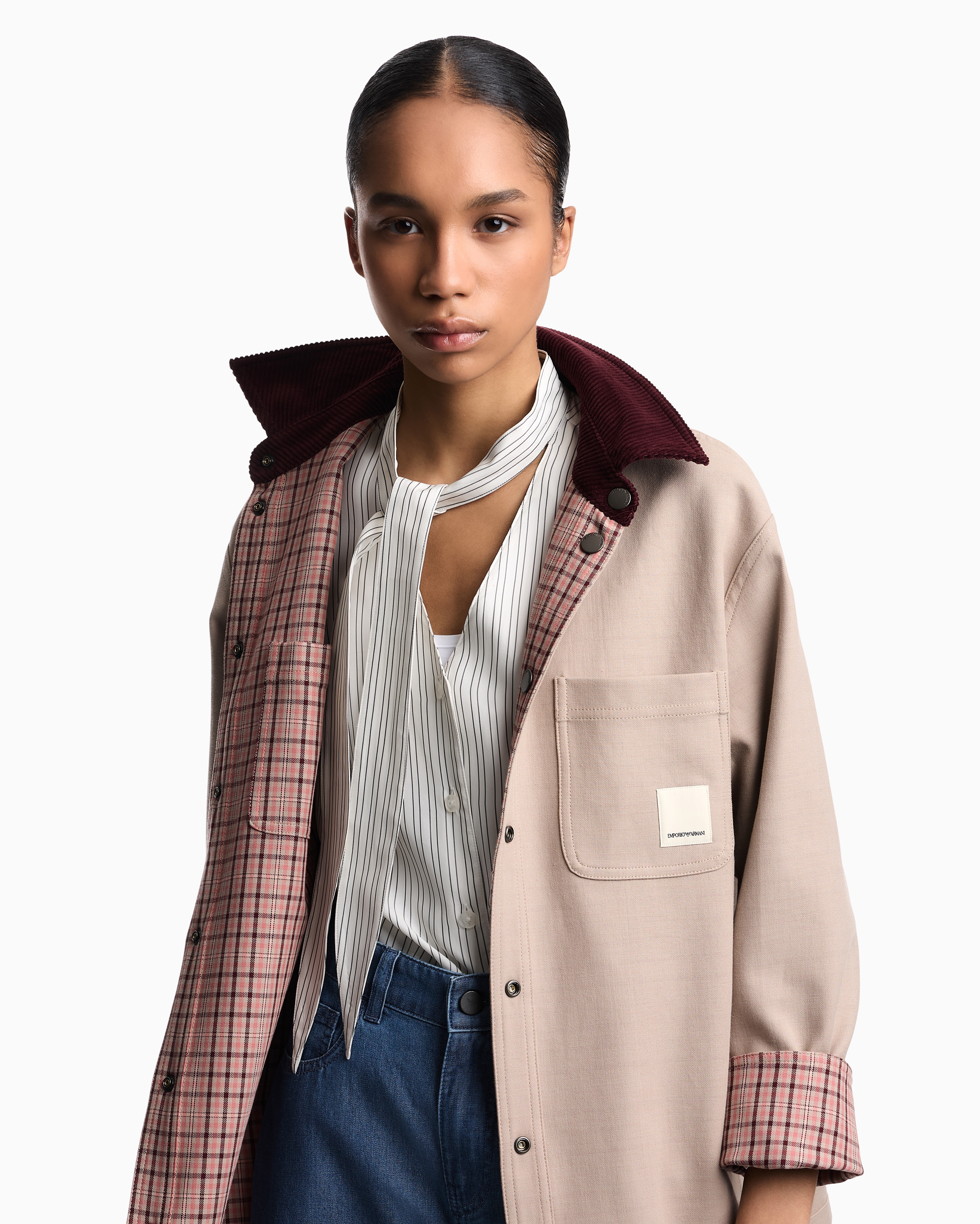 Eagle Club リバーシブルピーコート チェックモチーフ | Emporio Armani
