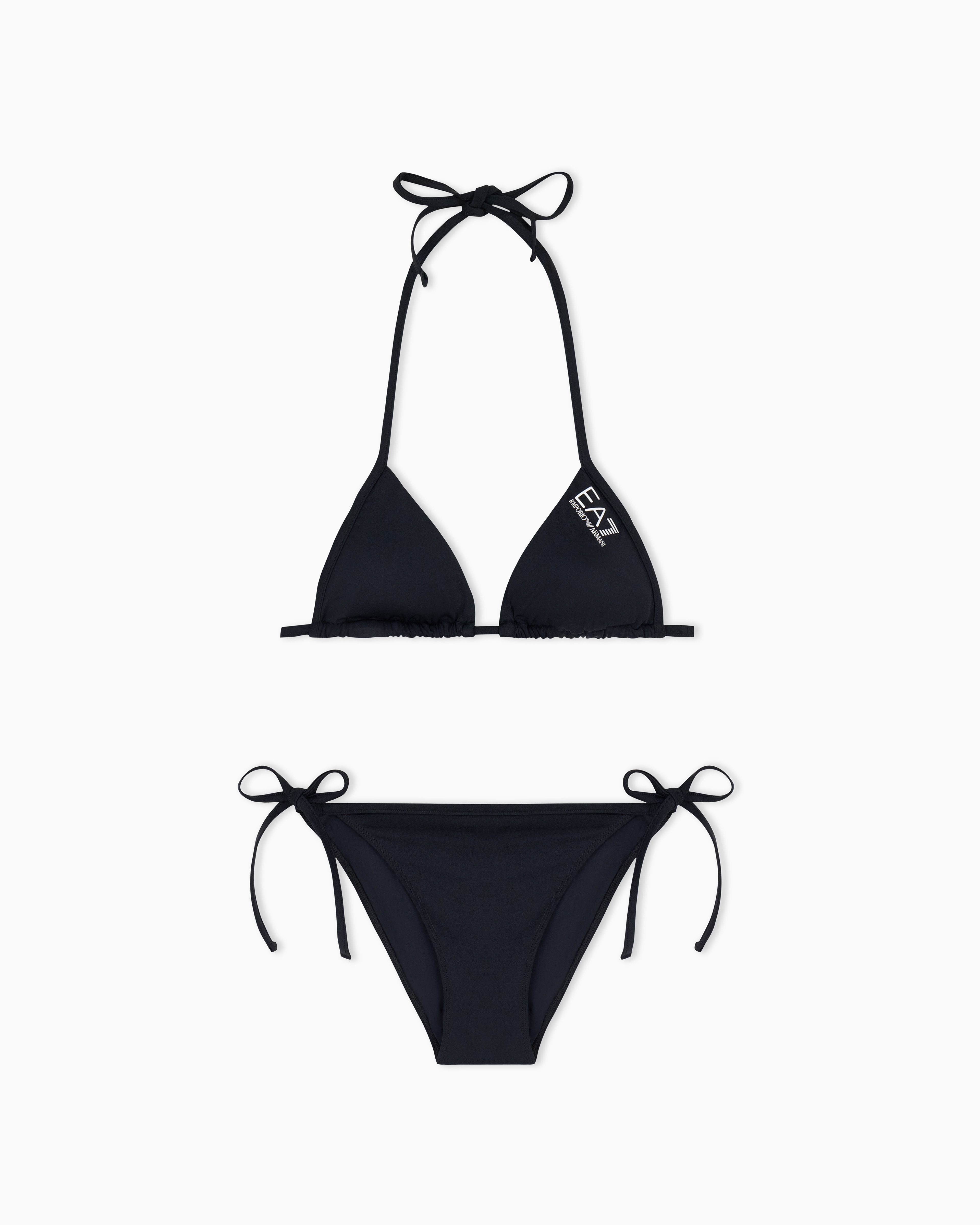 Ea7 Triangle Bikini With Logo In Black