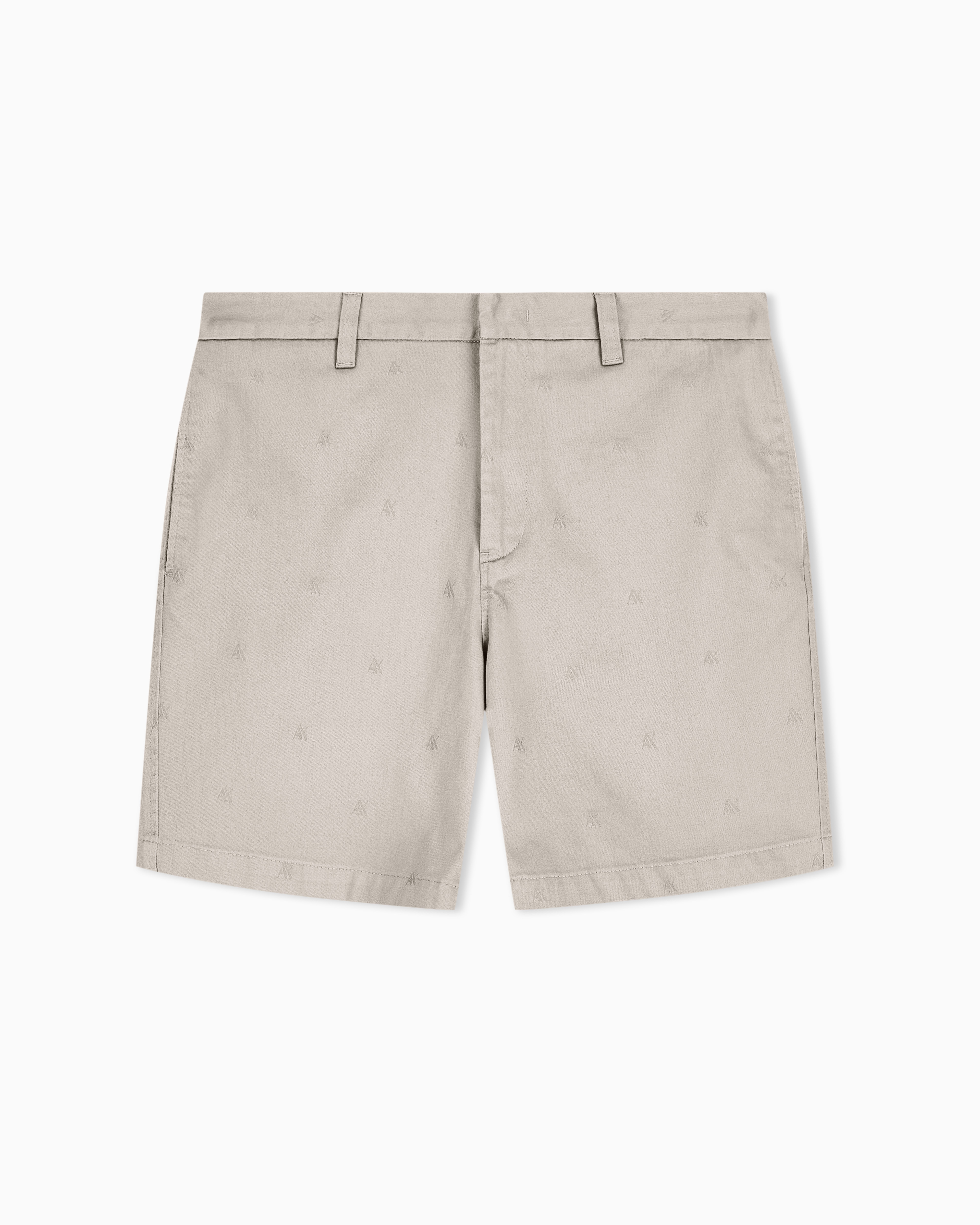 Armani Exchange Beige Textured Cotton Jacquard Bermuda Shorts