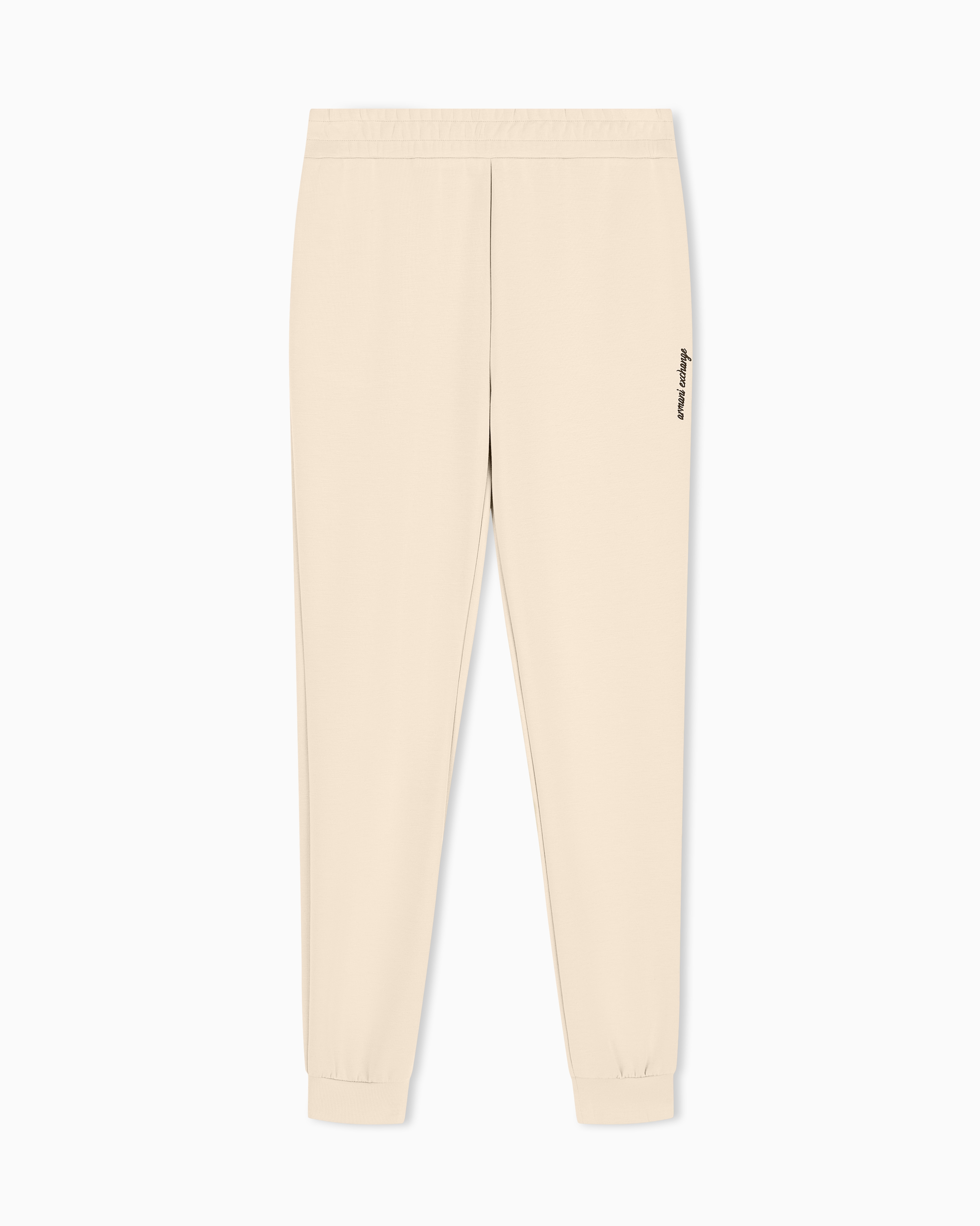 Armani Exchange Beige Regular Fit Trousers Stretch Viscose Scuba