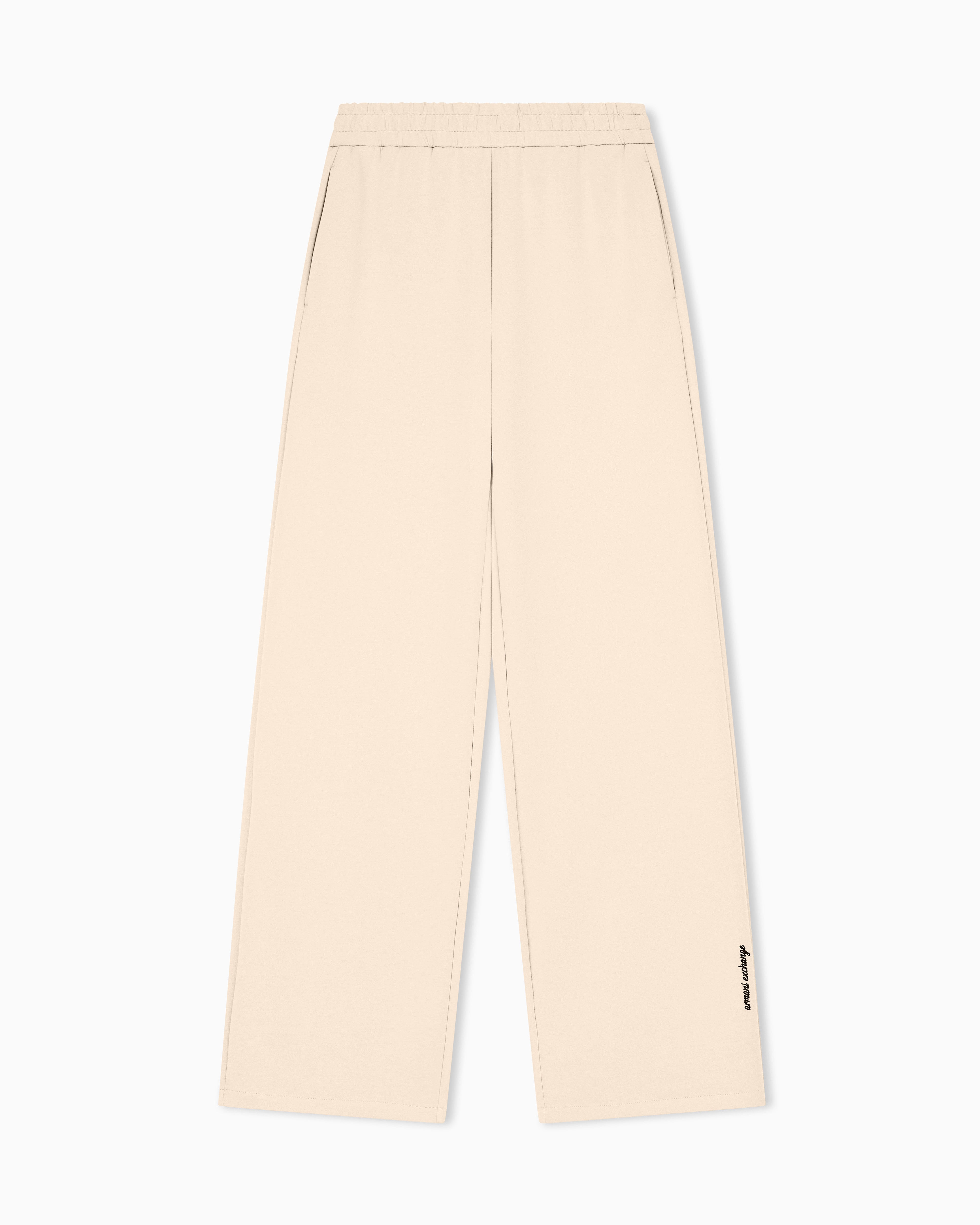 Armani Exchange Beige Regular Fit Trousers In Viscose Scuba