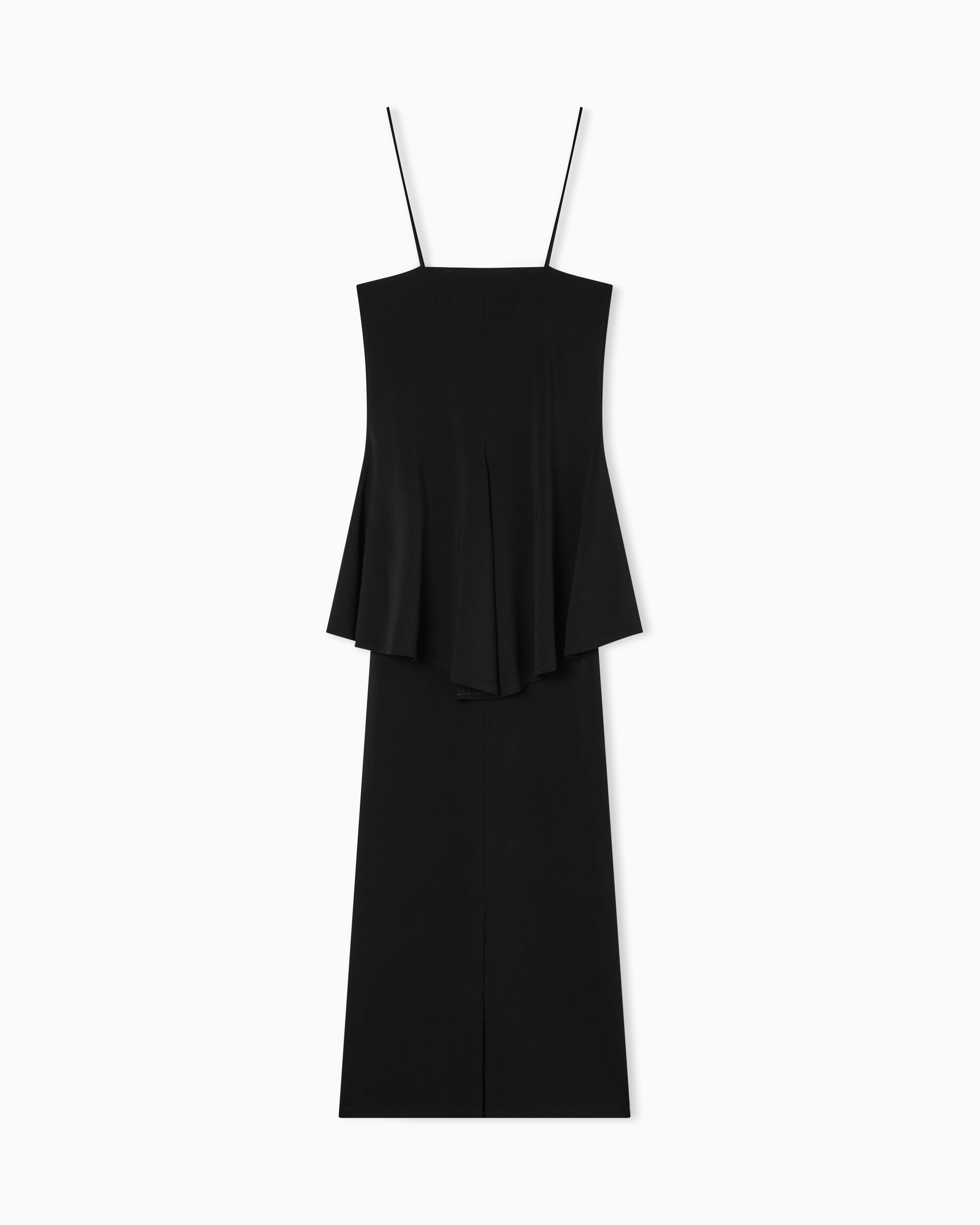 Emporio Armani Black Two-Piece Effect Crêpe Dress In Stretch Viscose