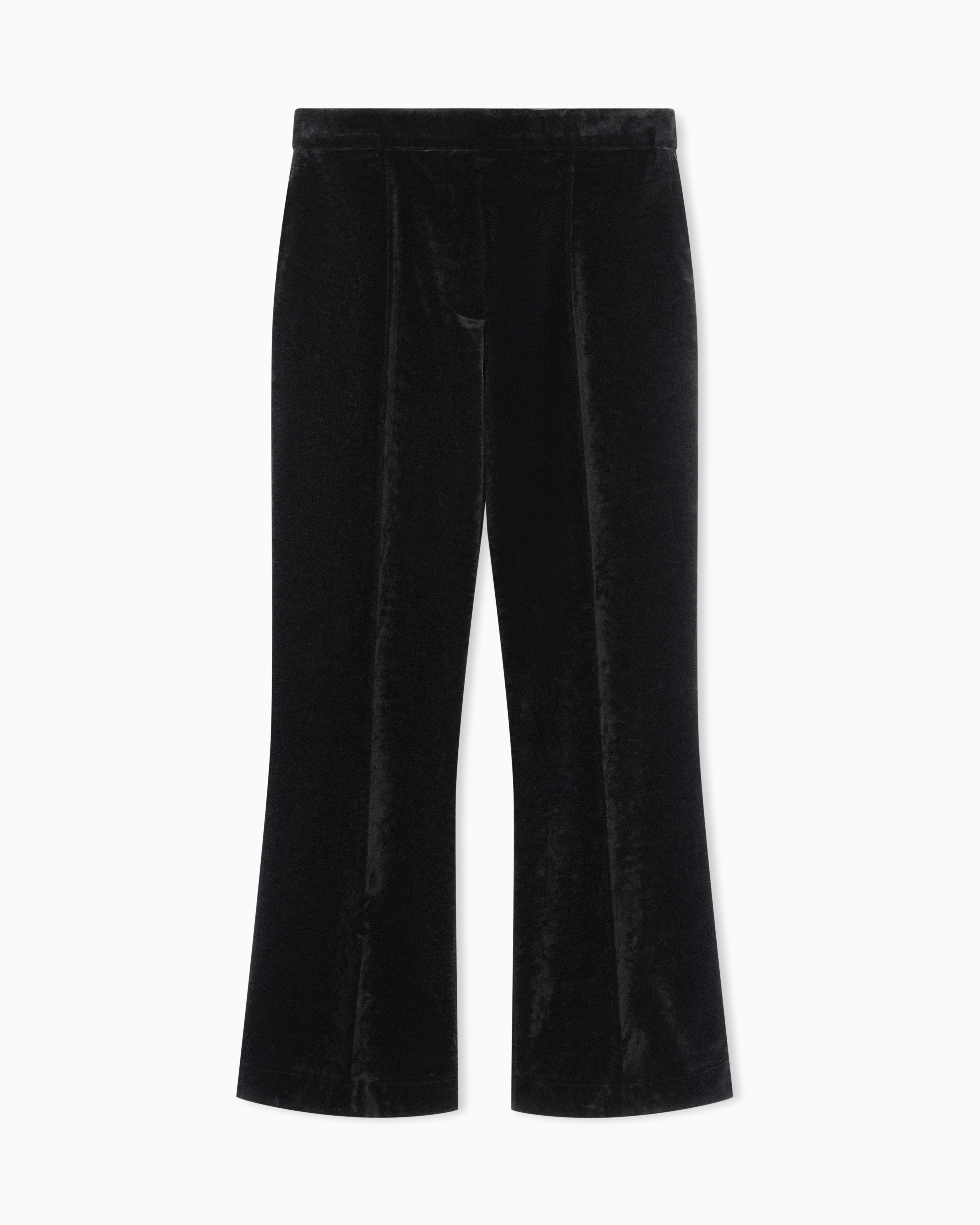 Giorgio Armani Black Cropped Trousers In Velvet