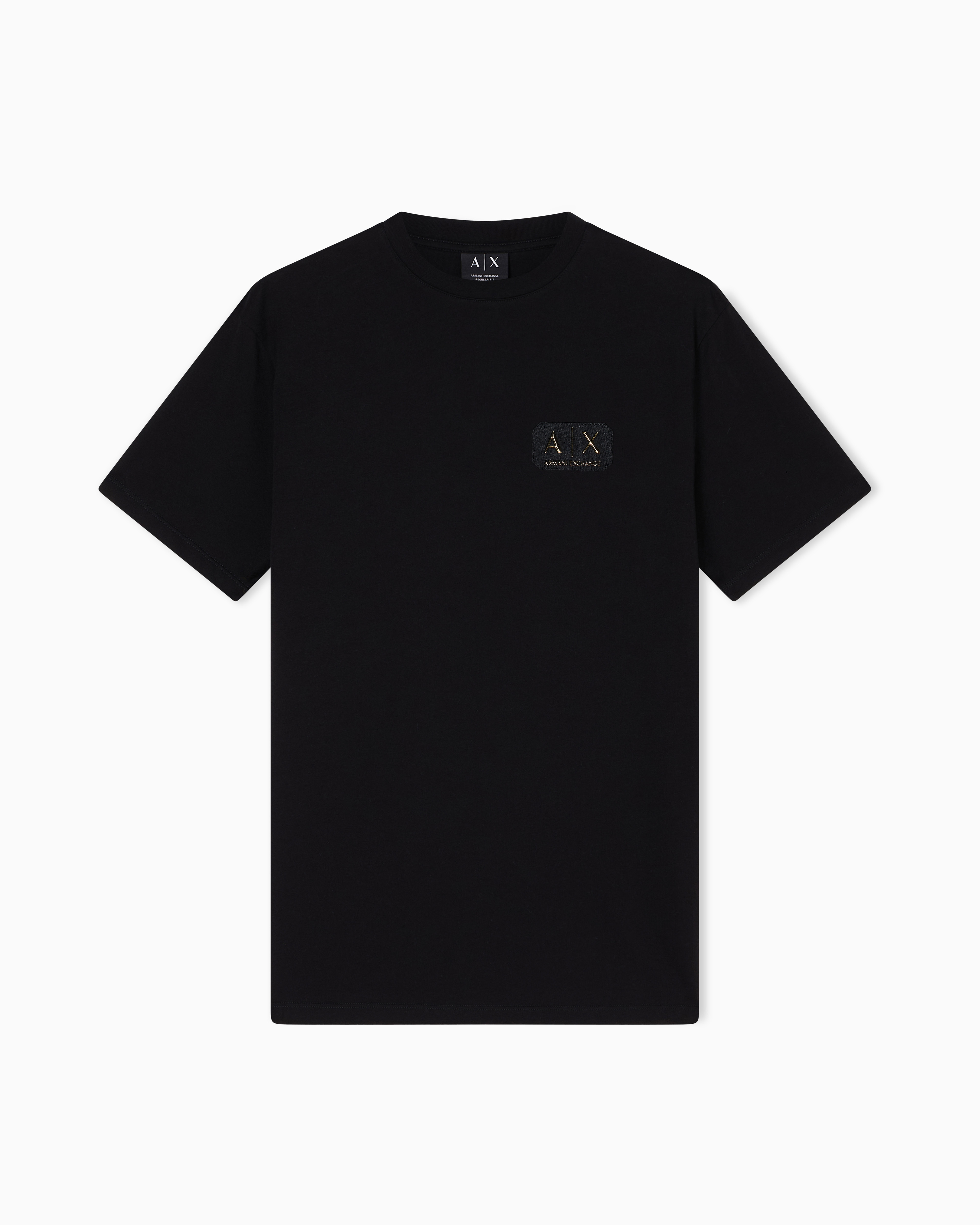Armani Exchange Black Regular Fit T-Shirt With Logo Patch