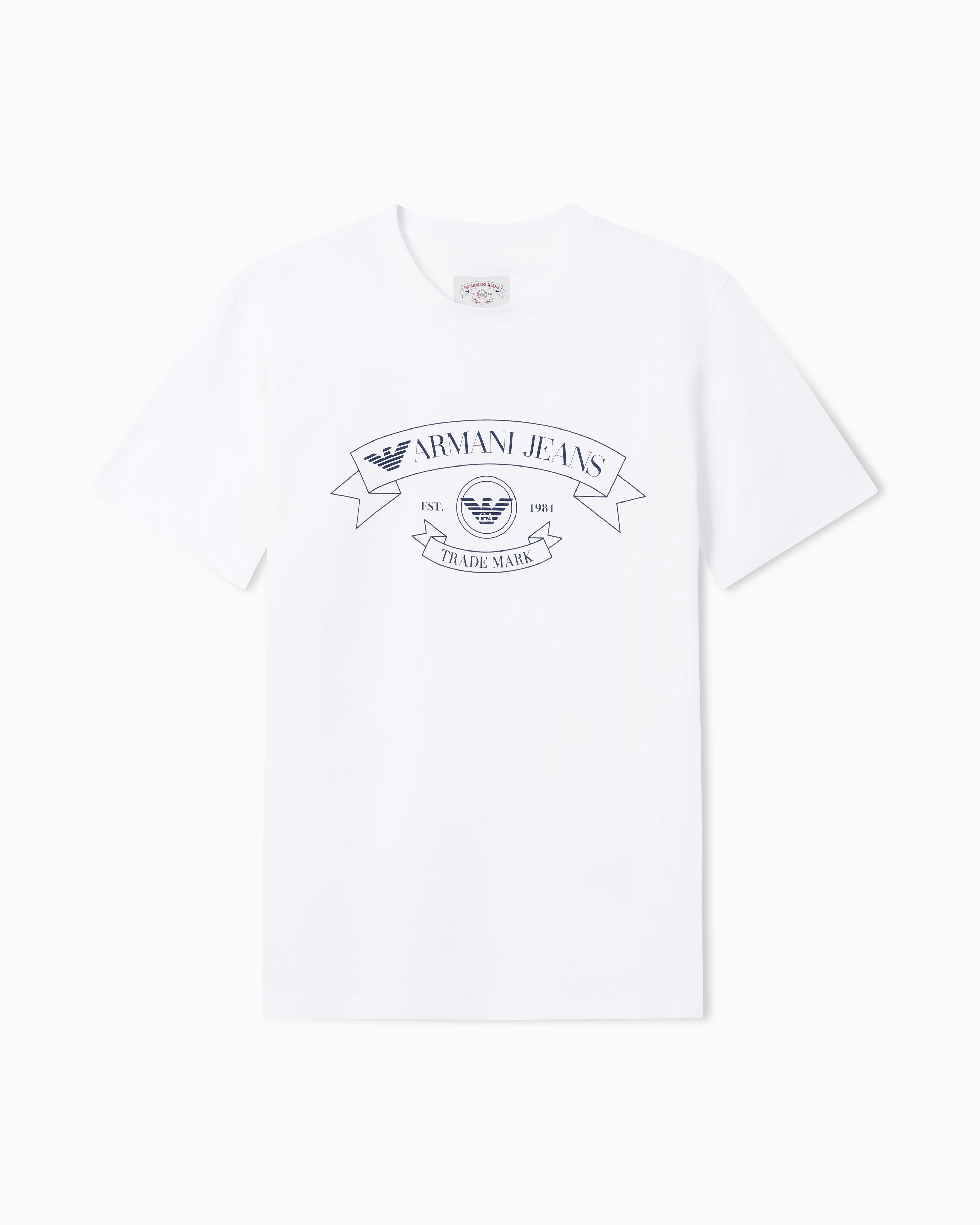 Emporio Armani White Armani Jeans Jersey T-Shirt With Print