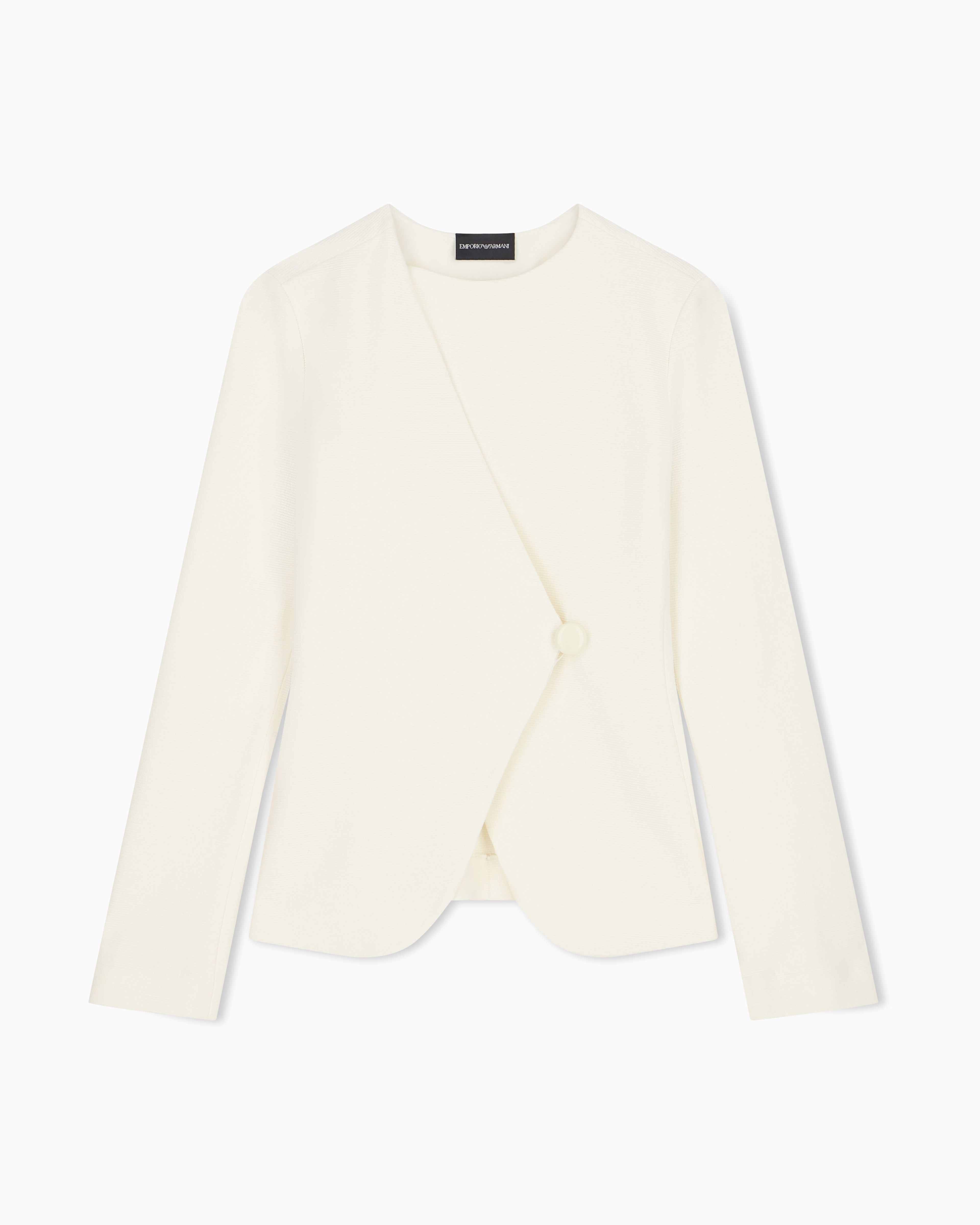 Emporio Armani White Ottoman Jersey Jacket