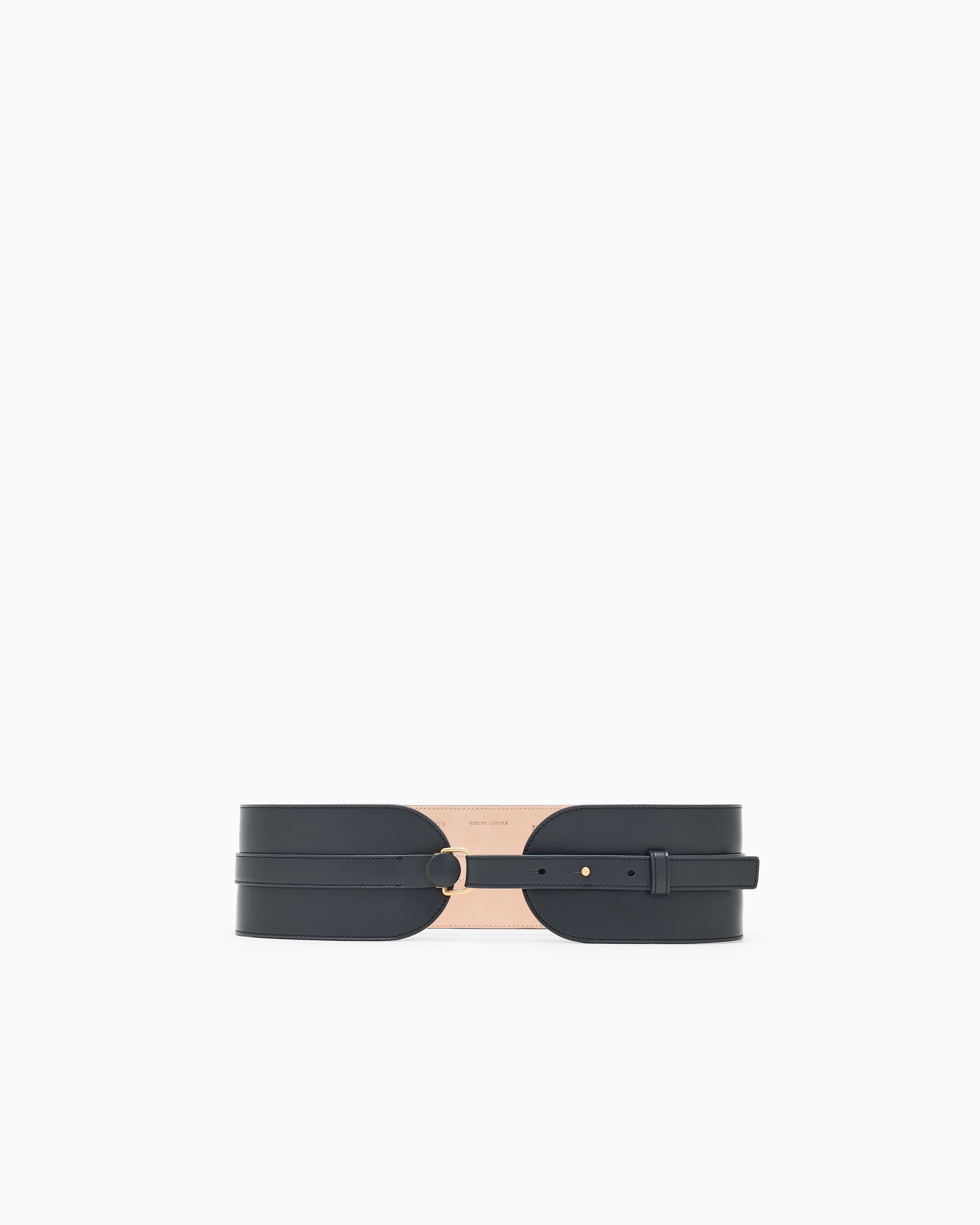 Giorgio Armani Grey Fashion Belt In Polished Leather