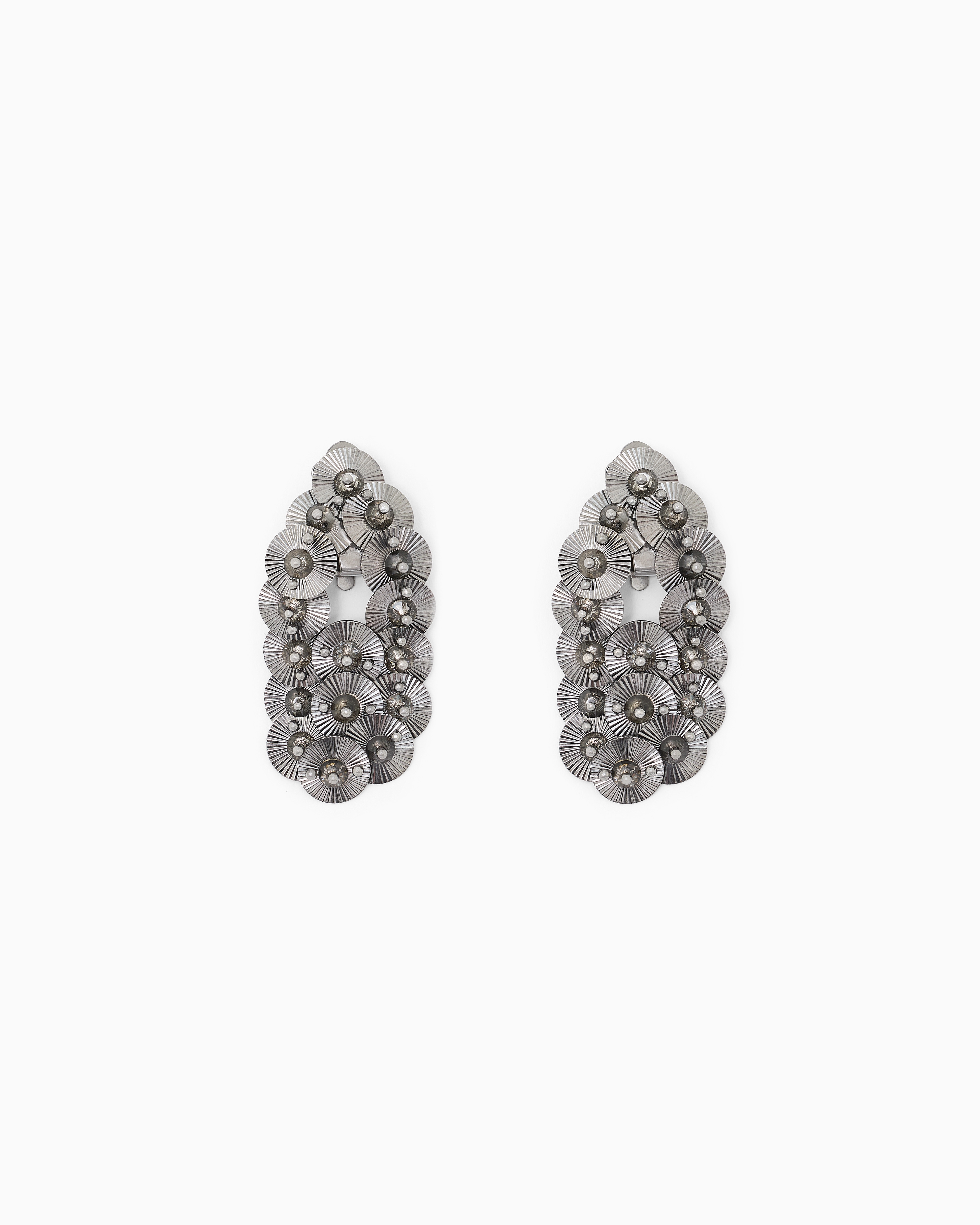 Giorgio Armani Grey Earrings In Brass With Crystal