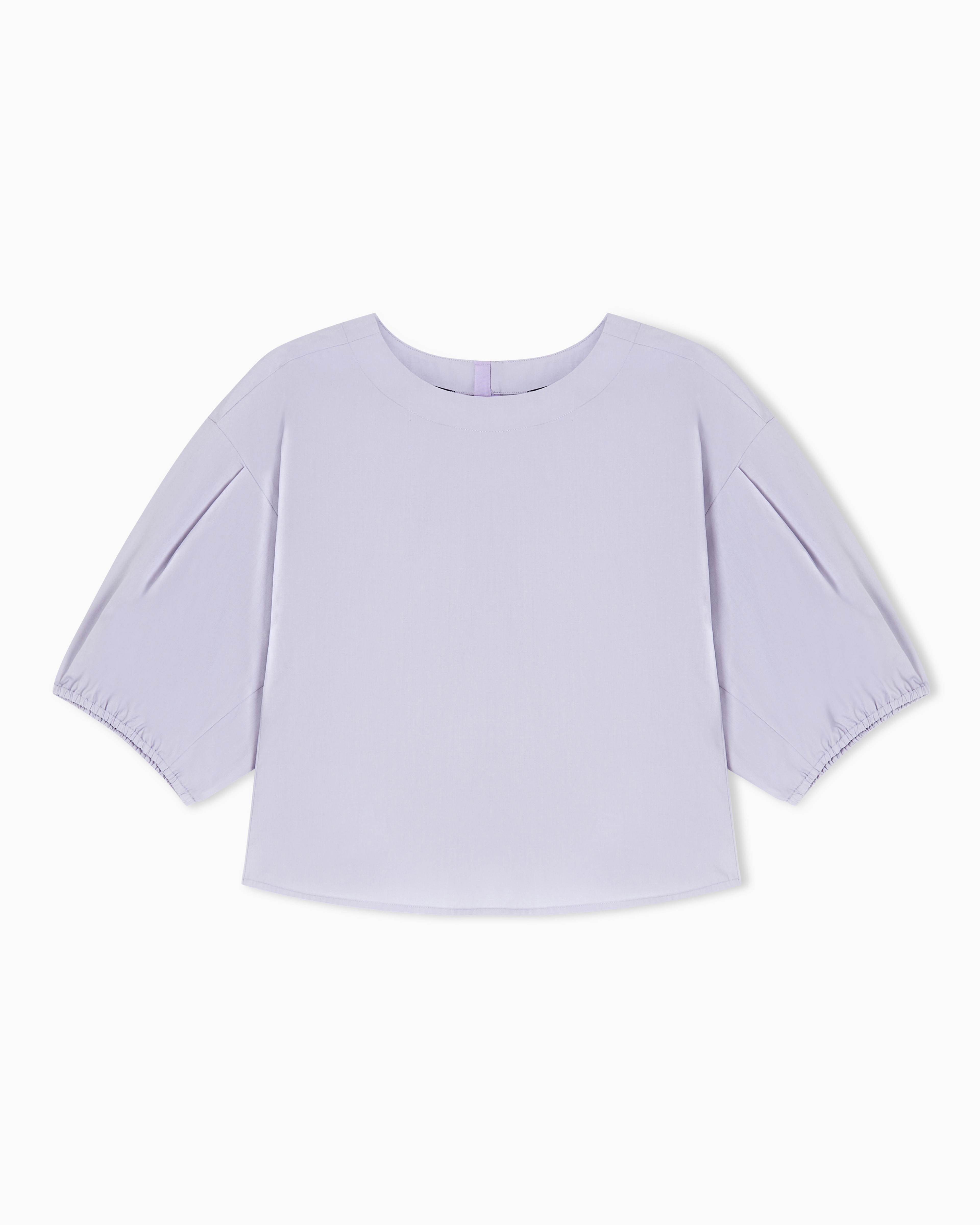 Emporio Armani Purple Poplin Blouse With Puffed Sleeves
