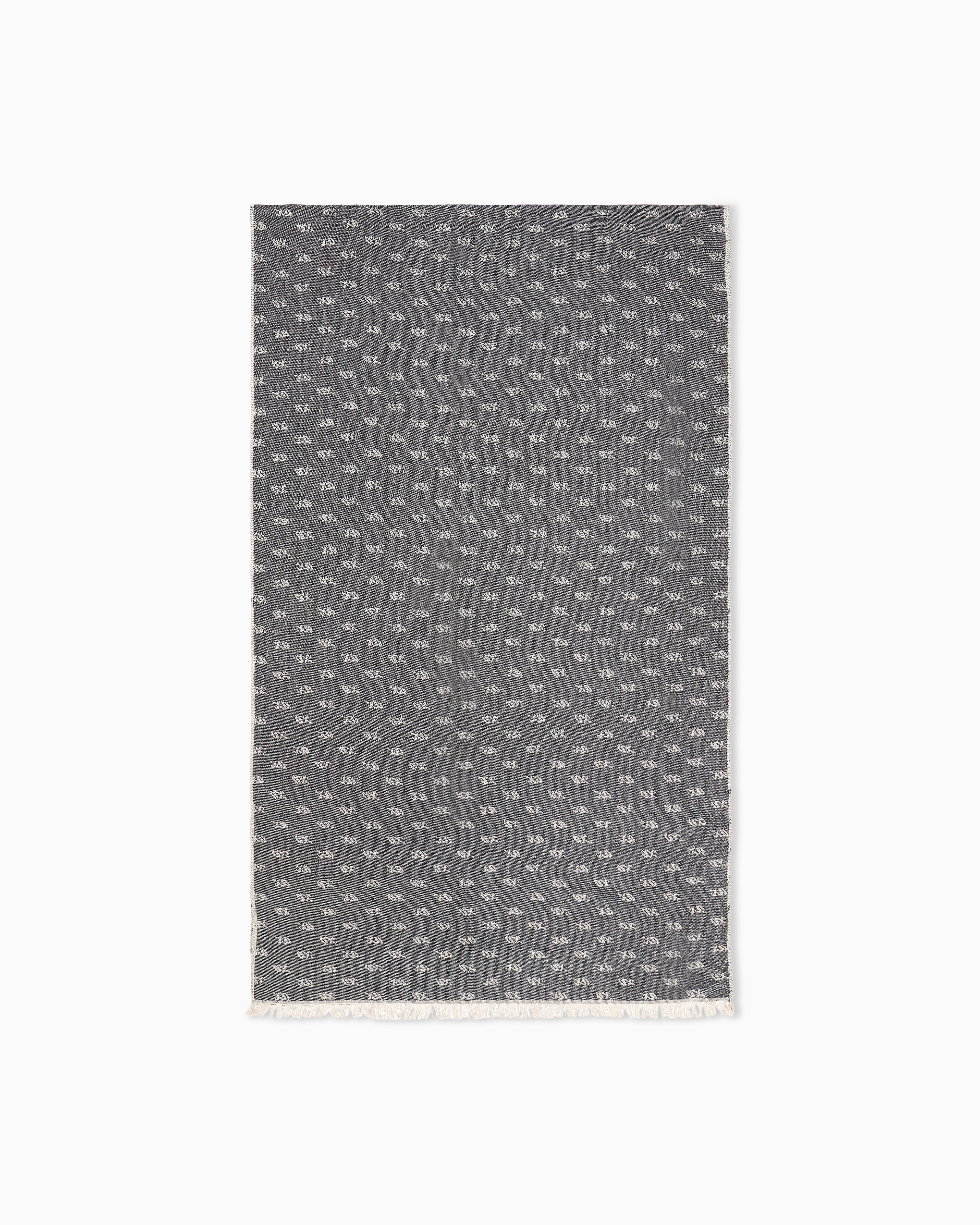 Armani Exchange Beige Jacquard Scarf In Viscose Blend