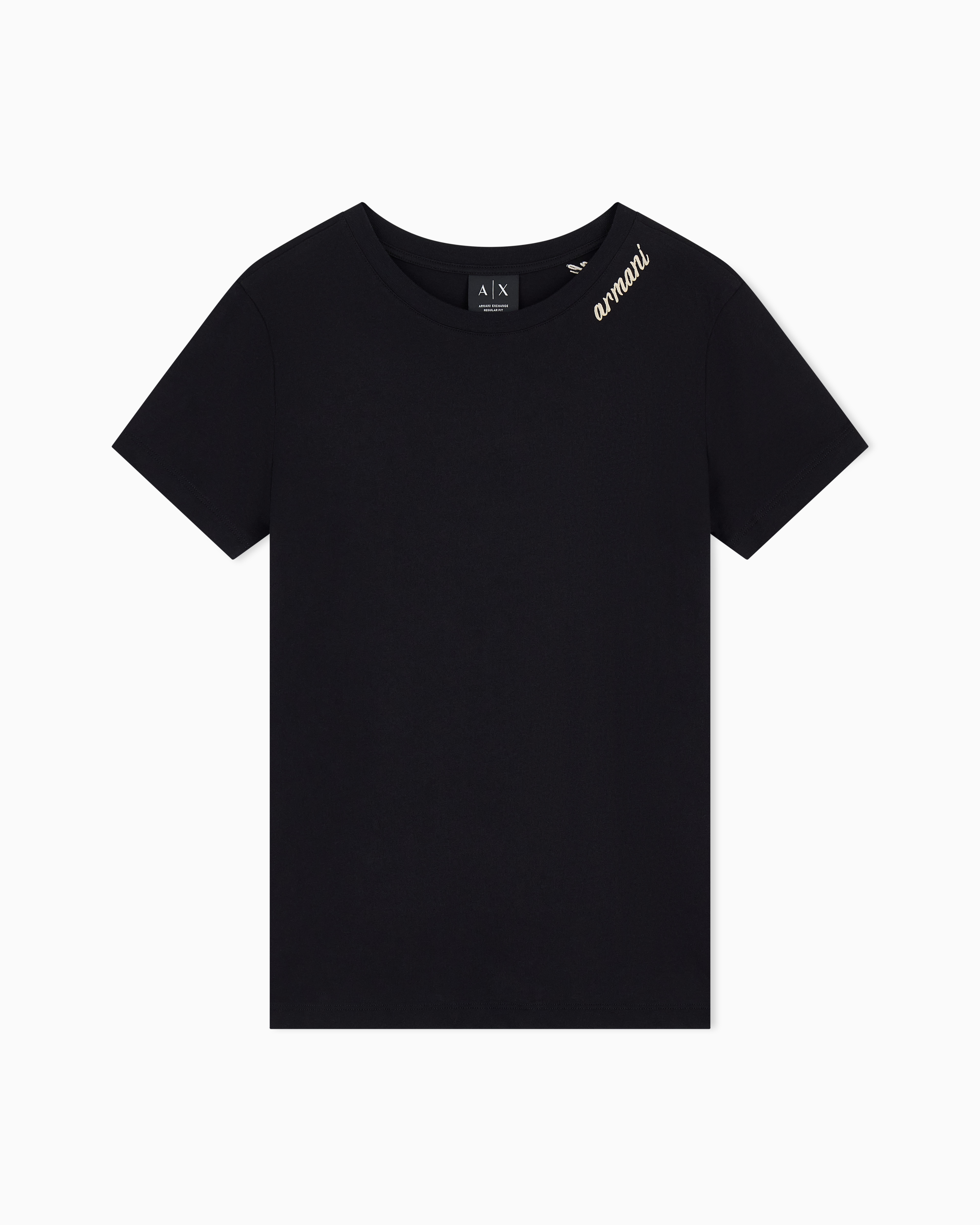 Armani Exchange Black Regular T-Shirt In Cotton Jersey
