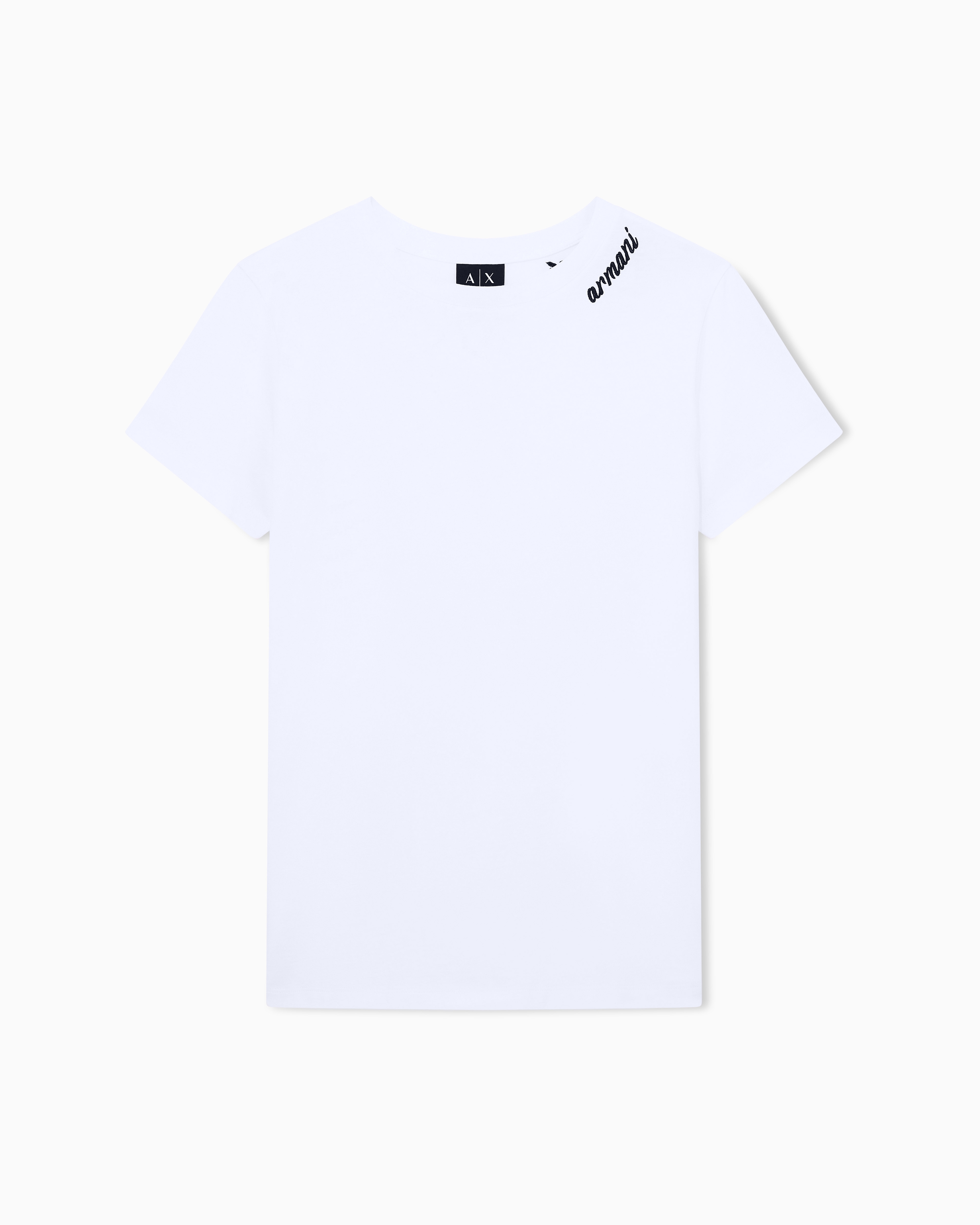 Armani Exchange White Regular T-Shirt In Cotton Jersey