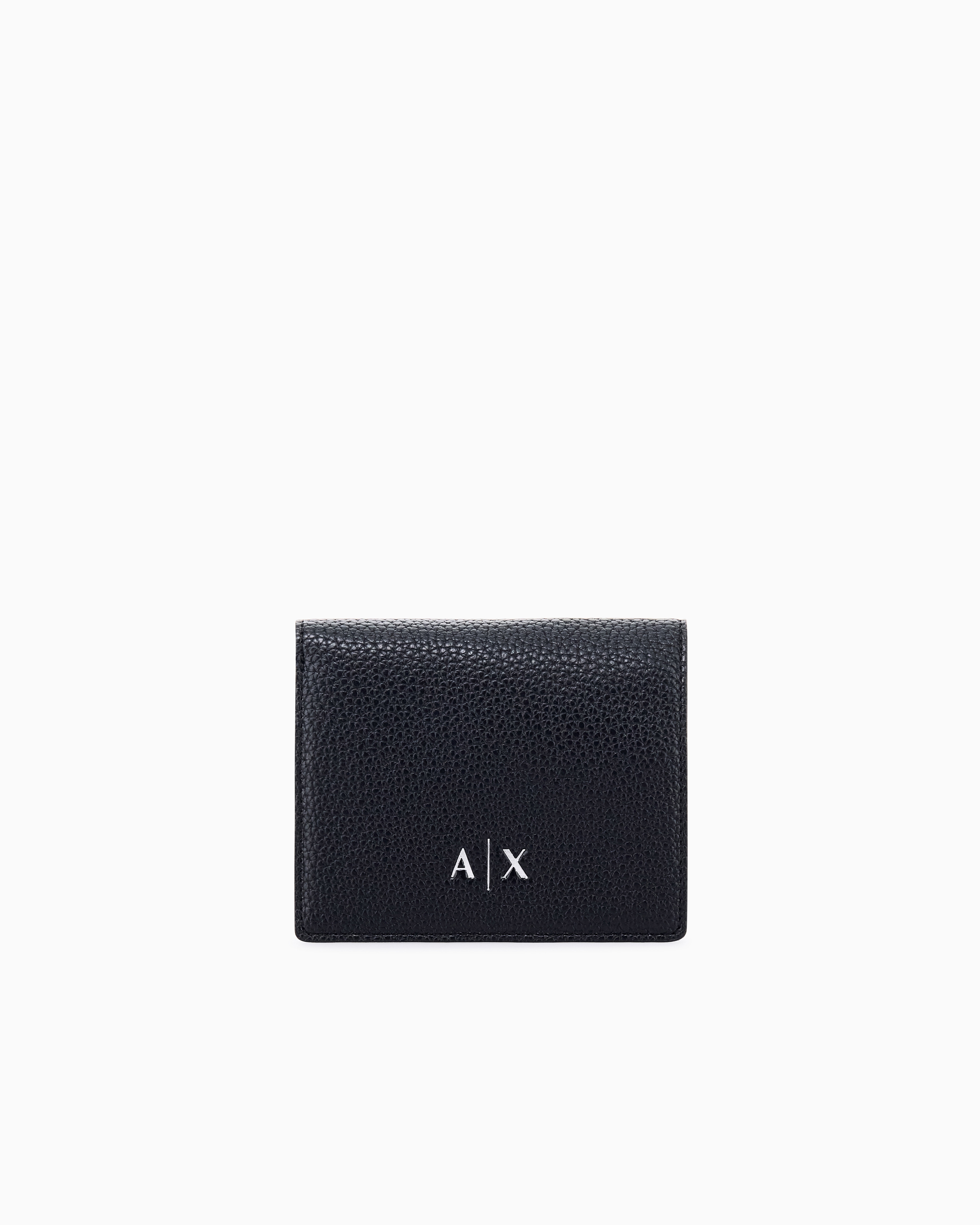 Armani Exchange Black Smooth Texture Bifold Wallet