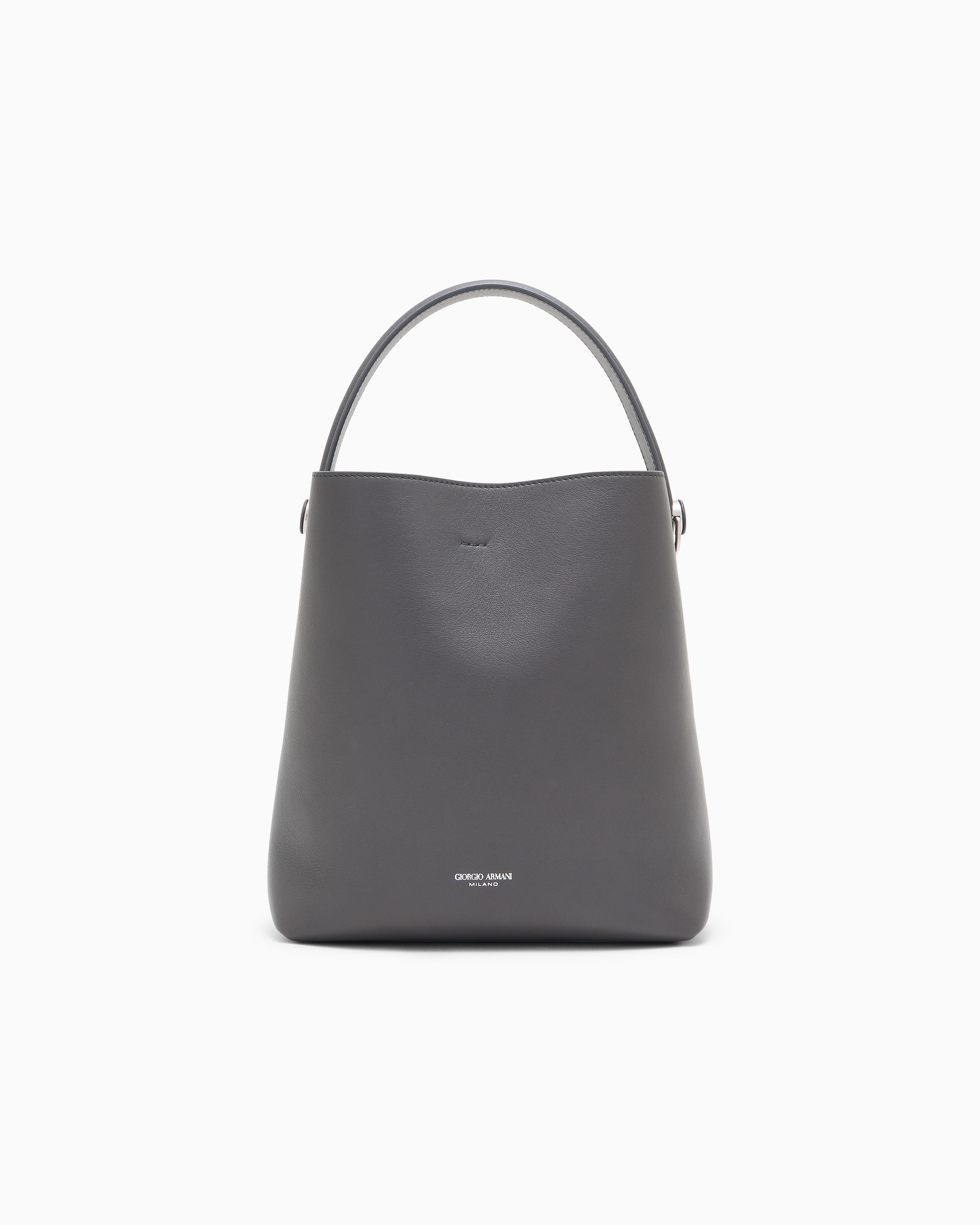 Giorgio Armani Grey Shoulder Bag In Leather With Split Leather Lining