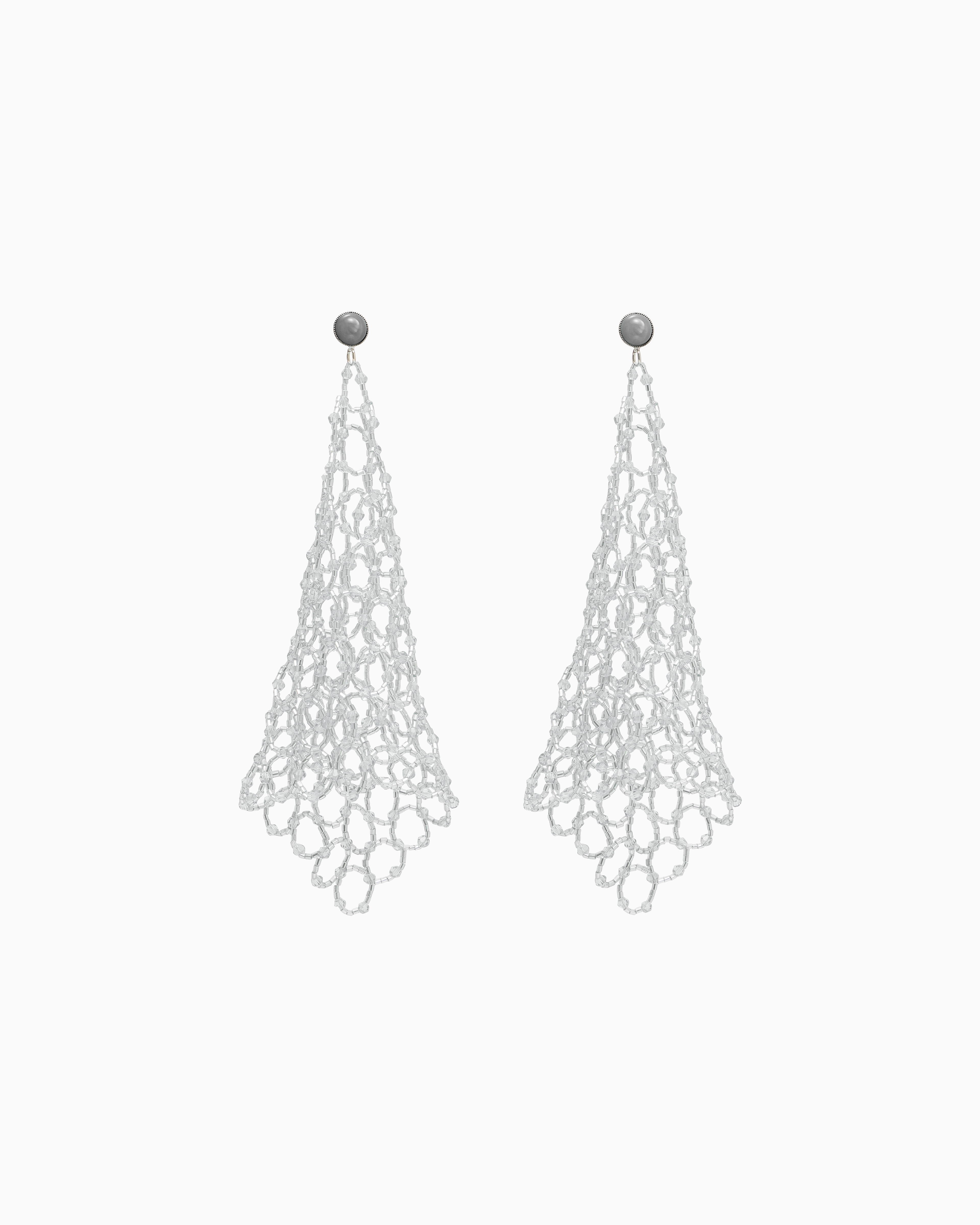 Emporio Armani Light Blue Oversized Pendant Earrings With Cross-Link Structure