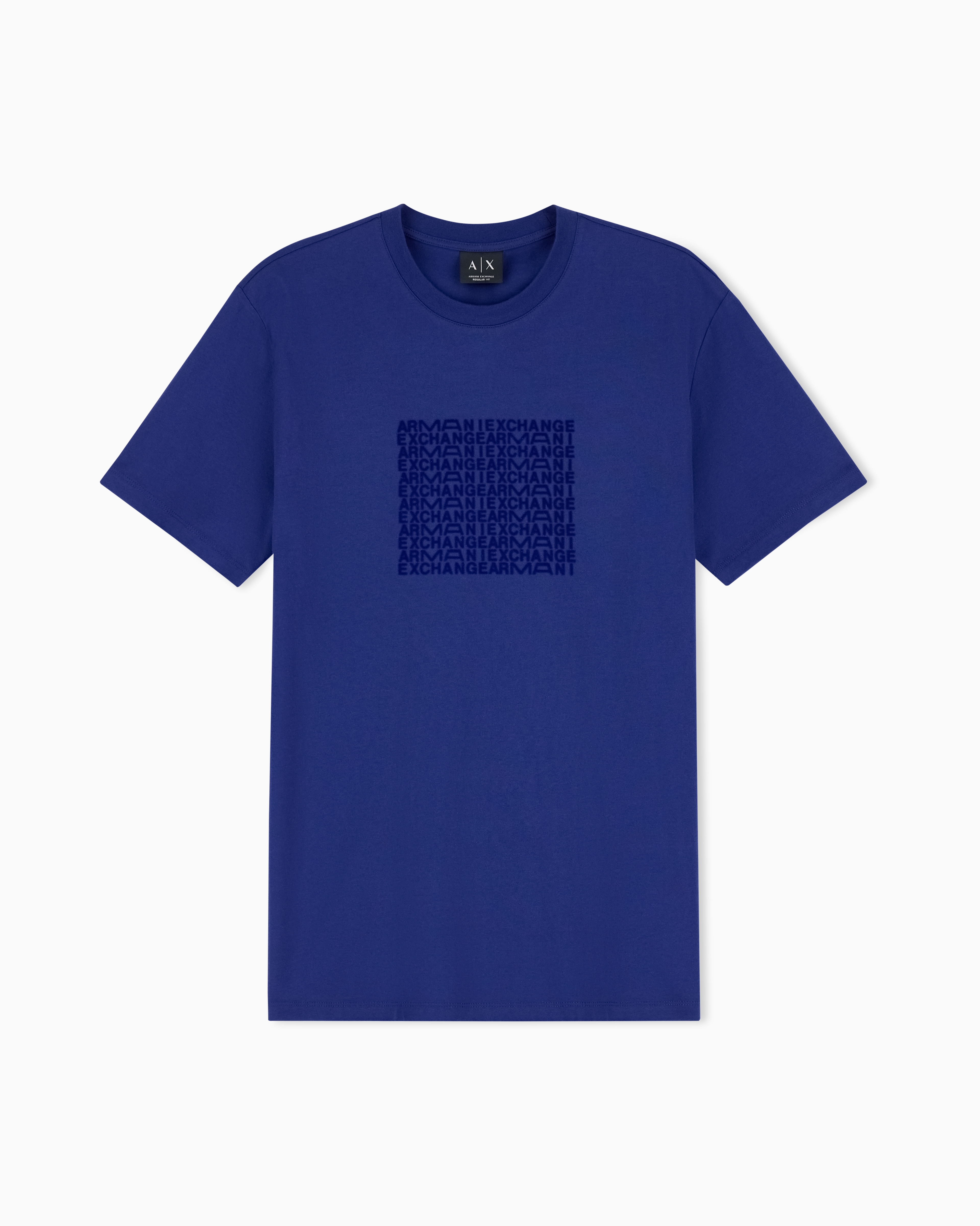 Armani Exchange Blue Regular T-Shirt In Cotton Jersey
