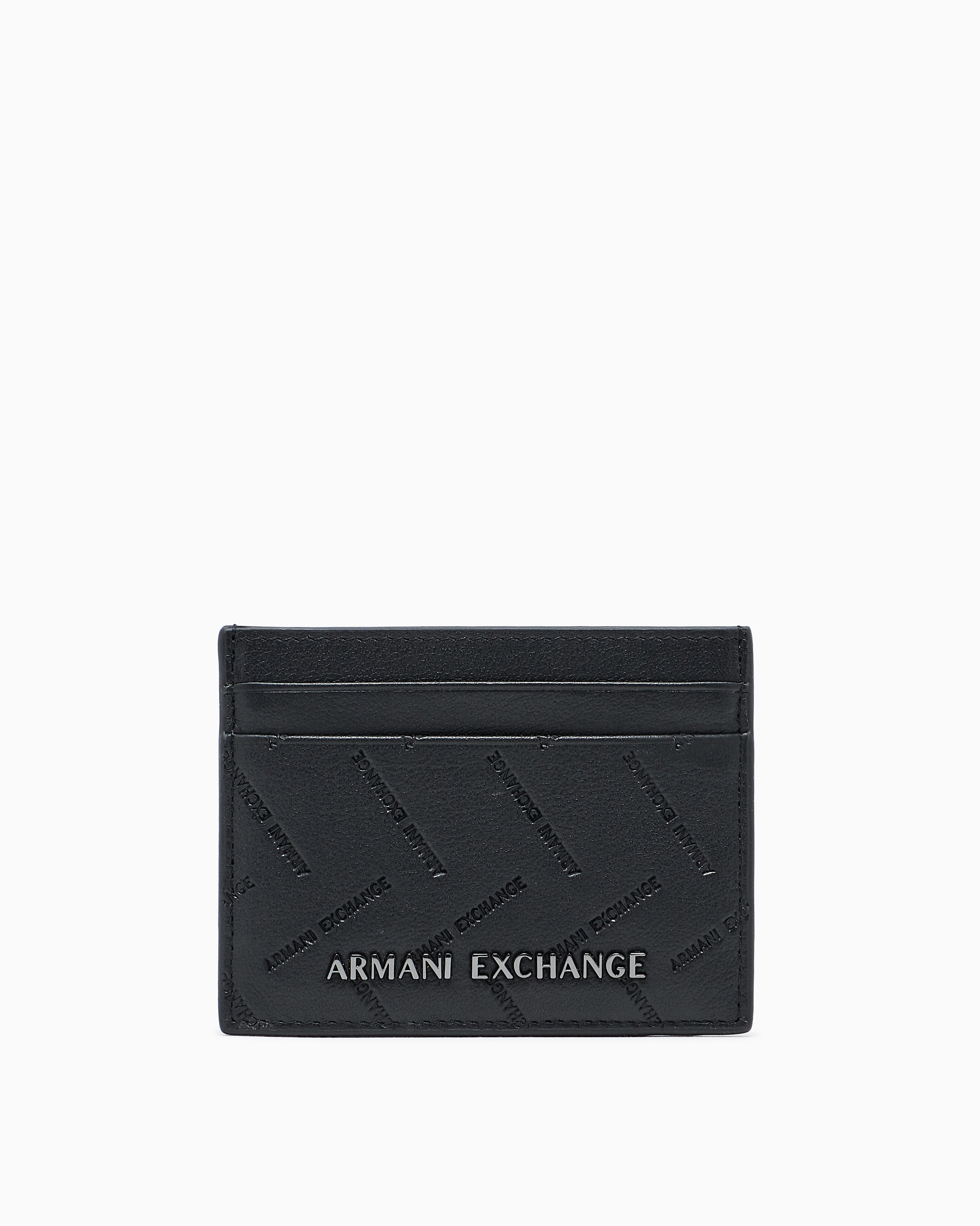 Armani Exchange Black Smooth Texture Card Holder
