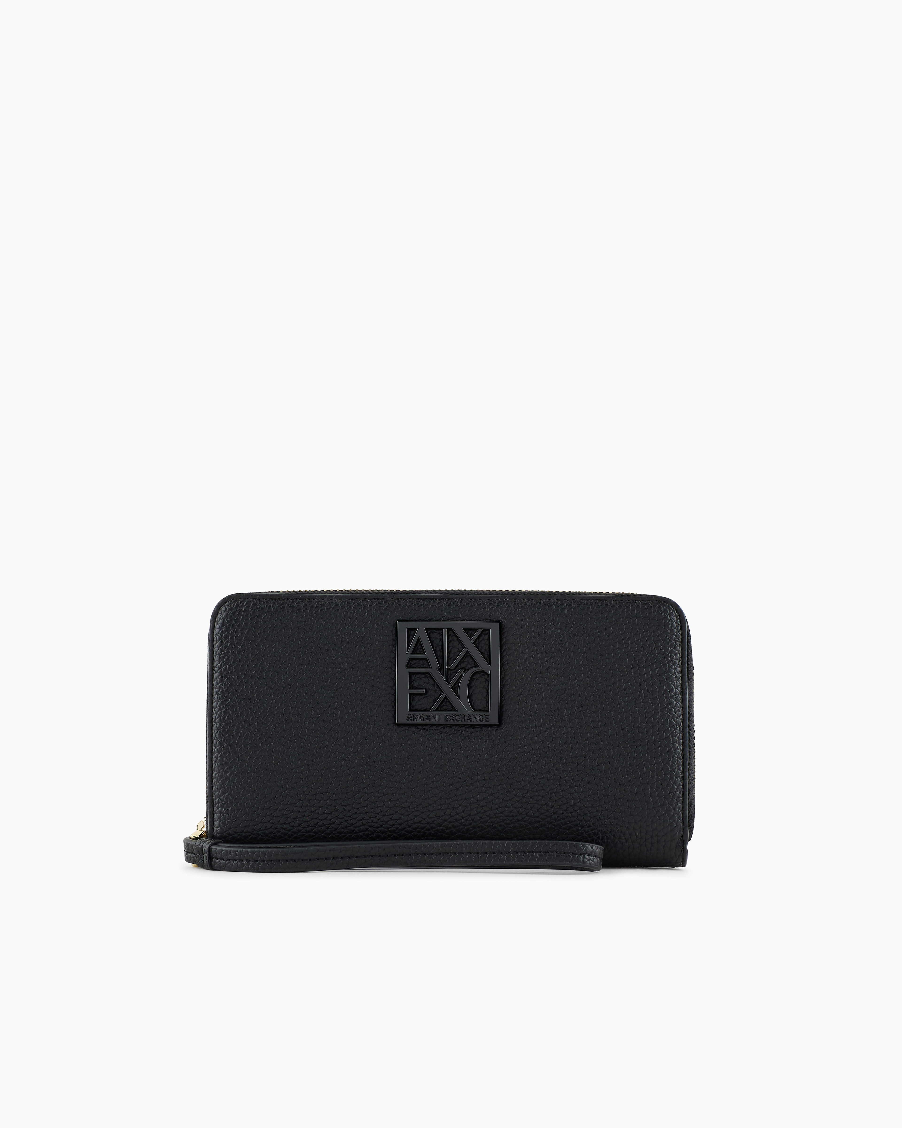 Armani Exchange Black Bi-Fold Wallet With Logo