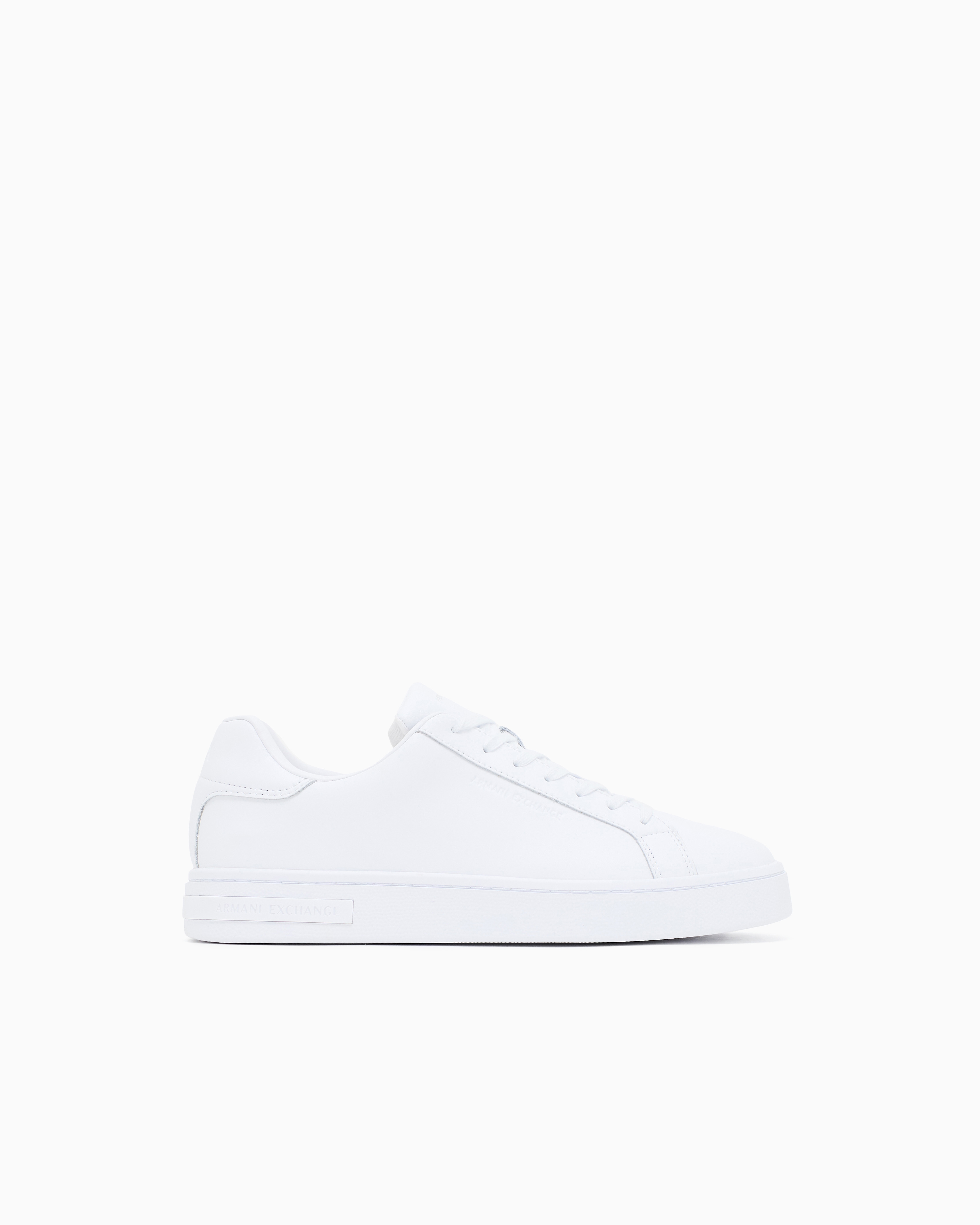Armani Exchange White Sneakers Split Leather With Cotton Lining