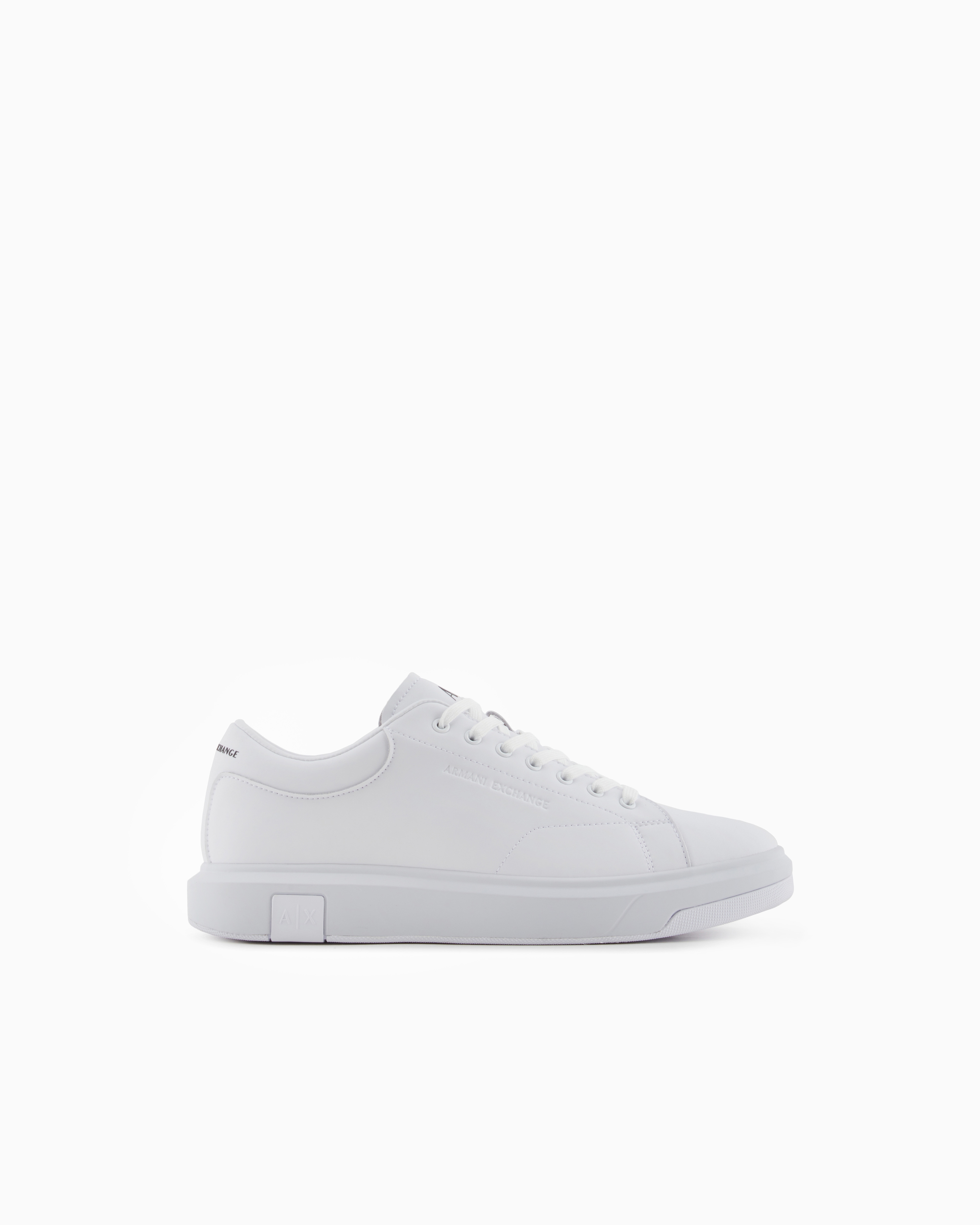 Armani Exchange White Sneakers In Split Leather