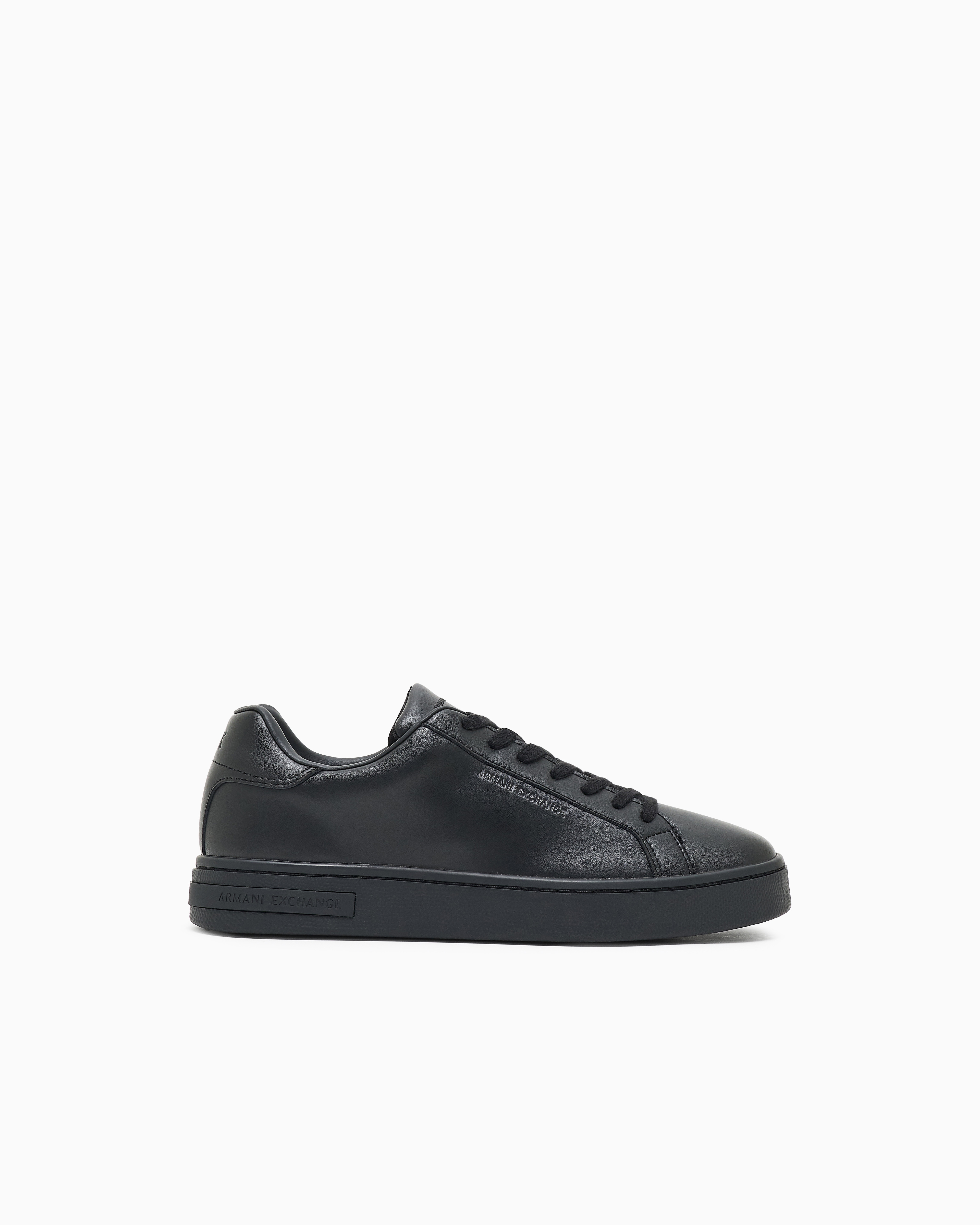 Armani Exchange Black Sneakers Split Leather With Cotton Lining
