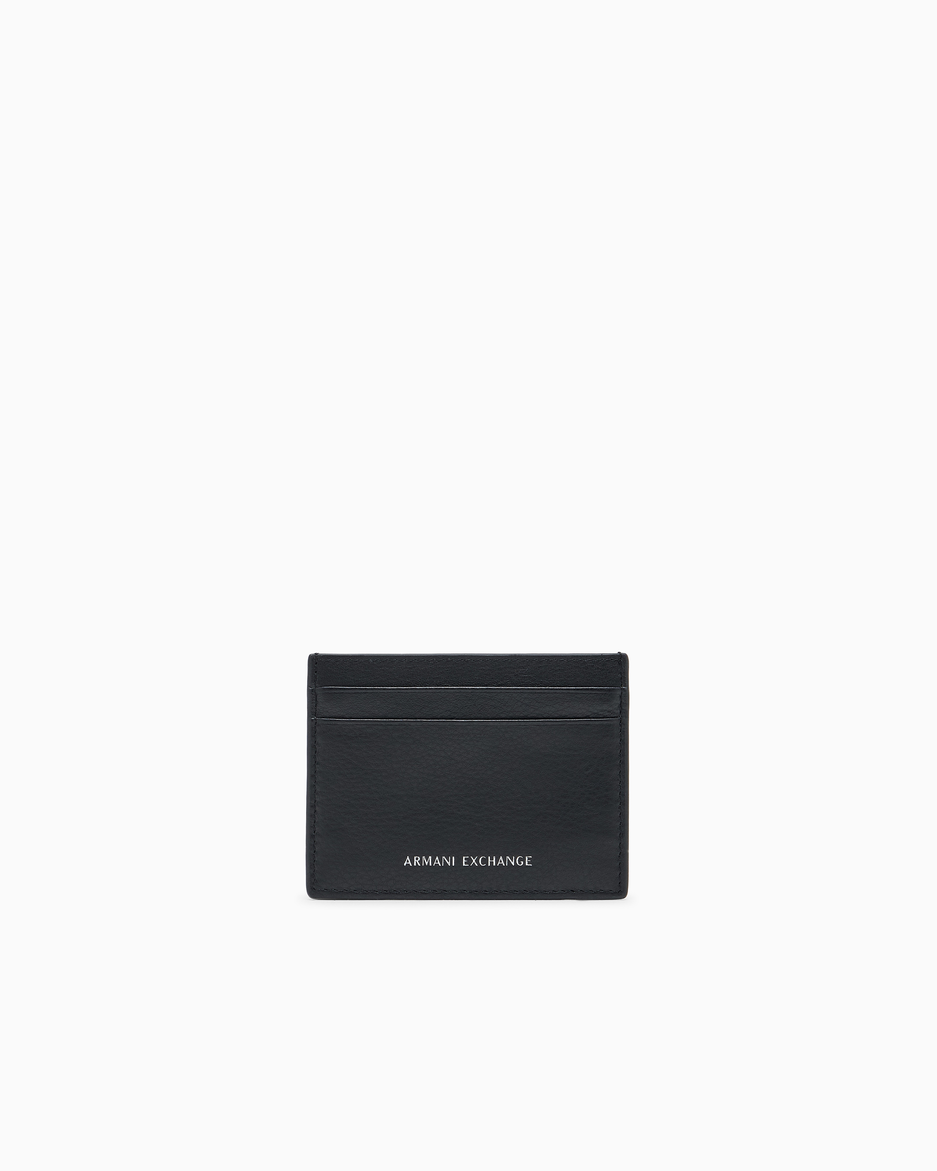 Armani Exchange Black Smooth Texture Card Holder