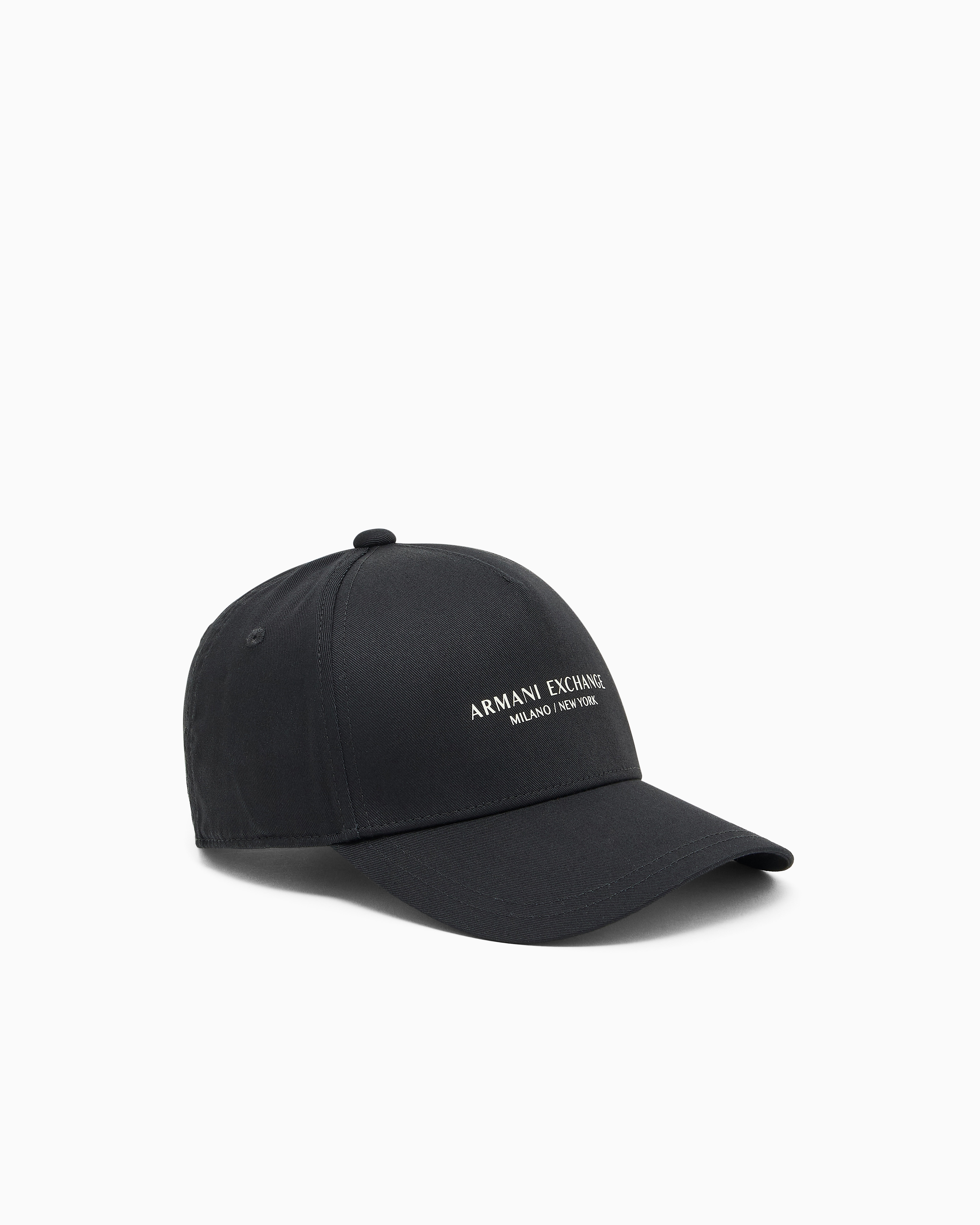 Armani Exchange Men's Black Baseball Hat In Cotton Twill With Logo