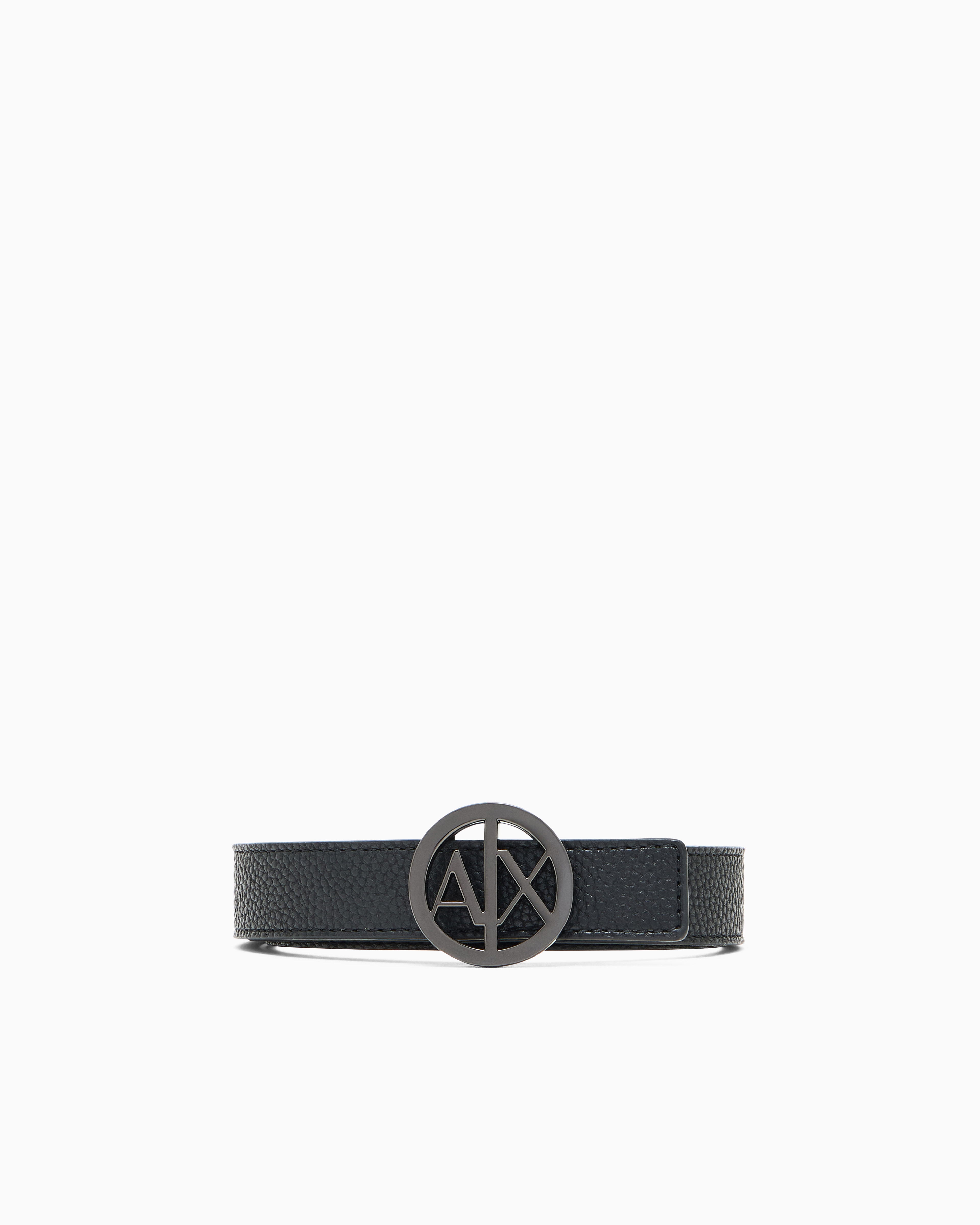 Armani Exchange Black Plate Belt Regular Fit