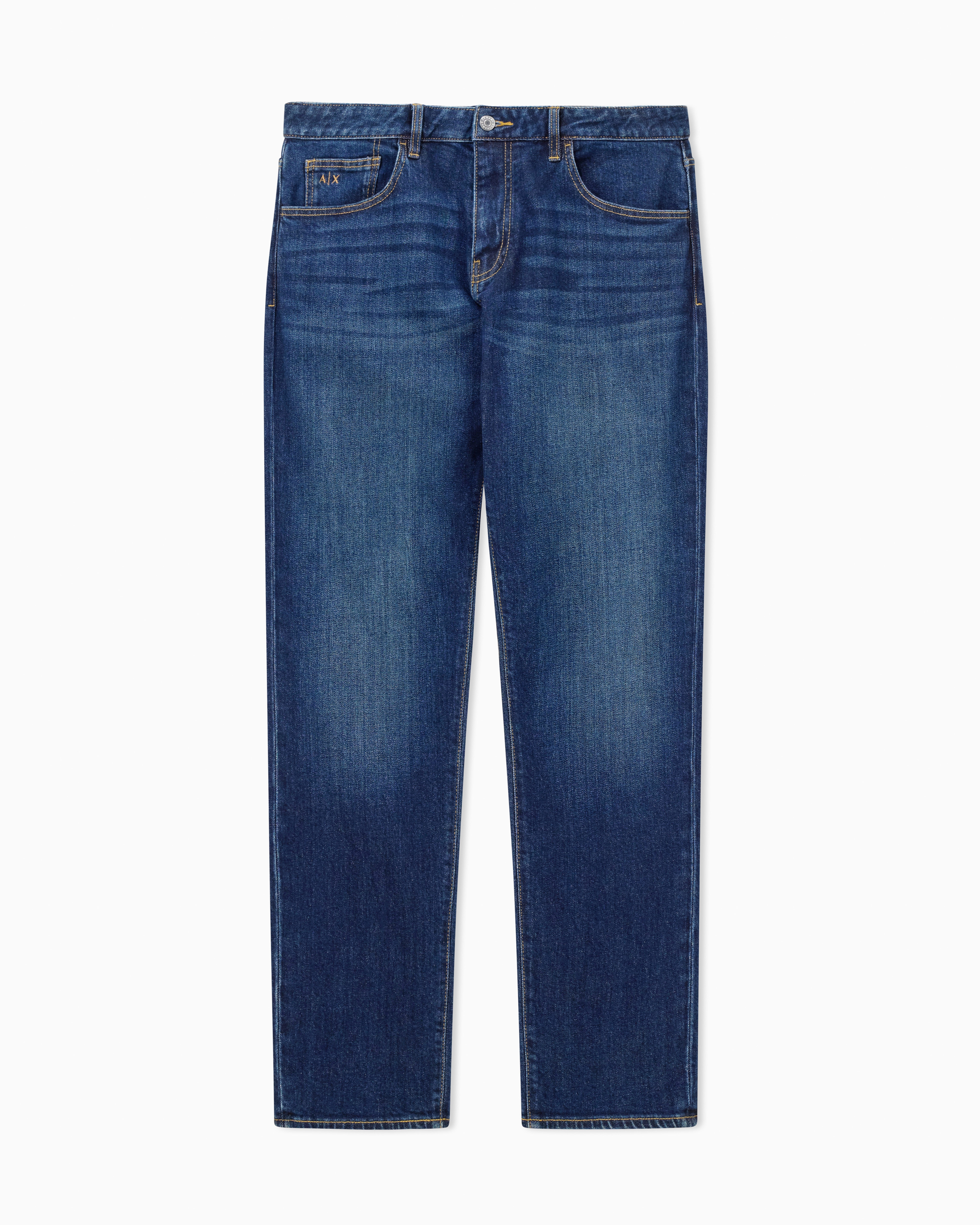 Armani Exchange Blue Slim Fit Cotton Stretch Denim Jeans