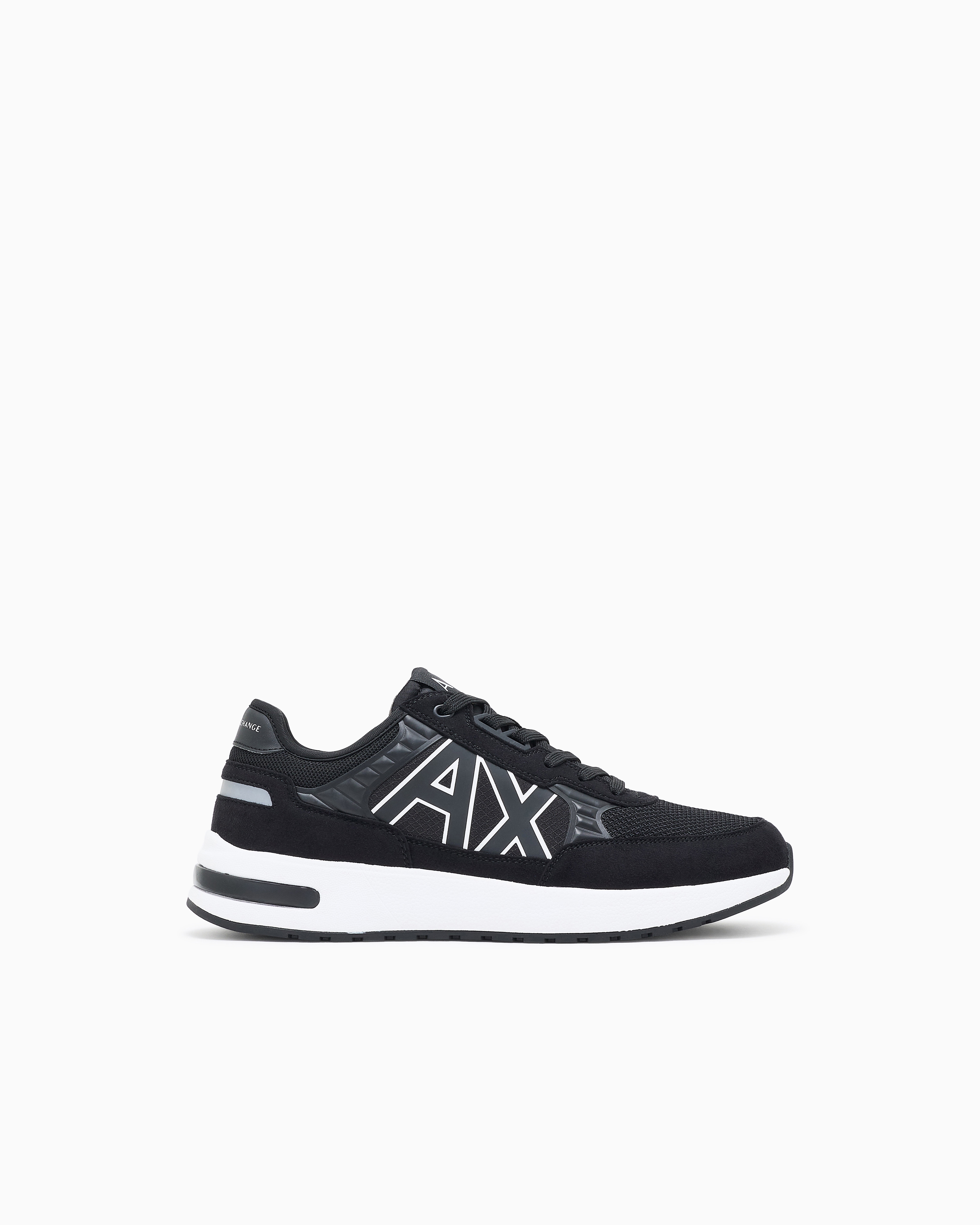 Armani Exchange Black Sneakers In Ripstop With Micro Suede