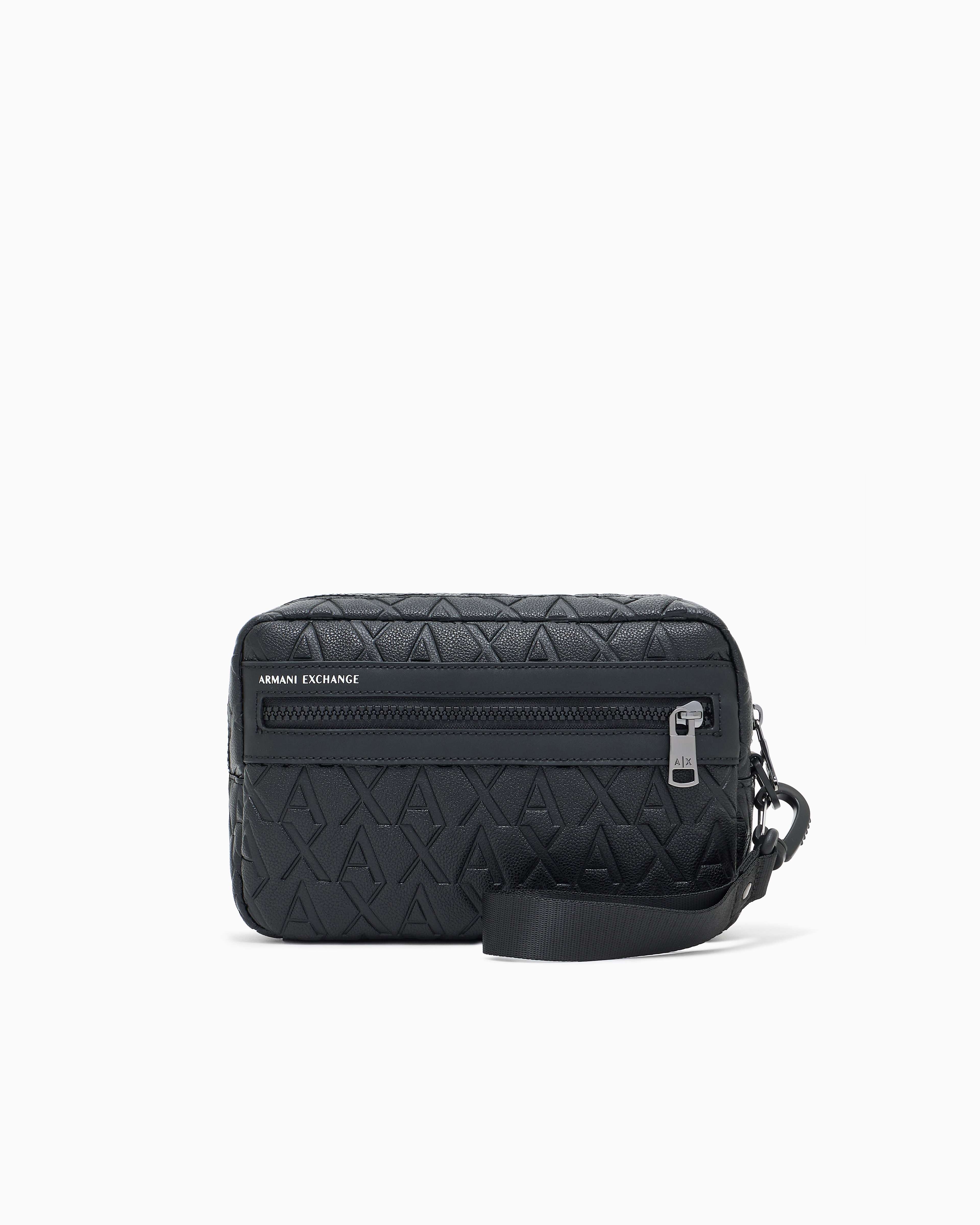 Crossbody bag with an embossed pattern and adjustable strap