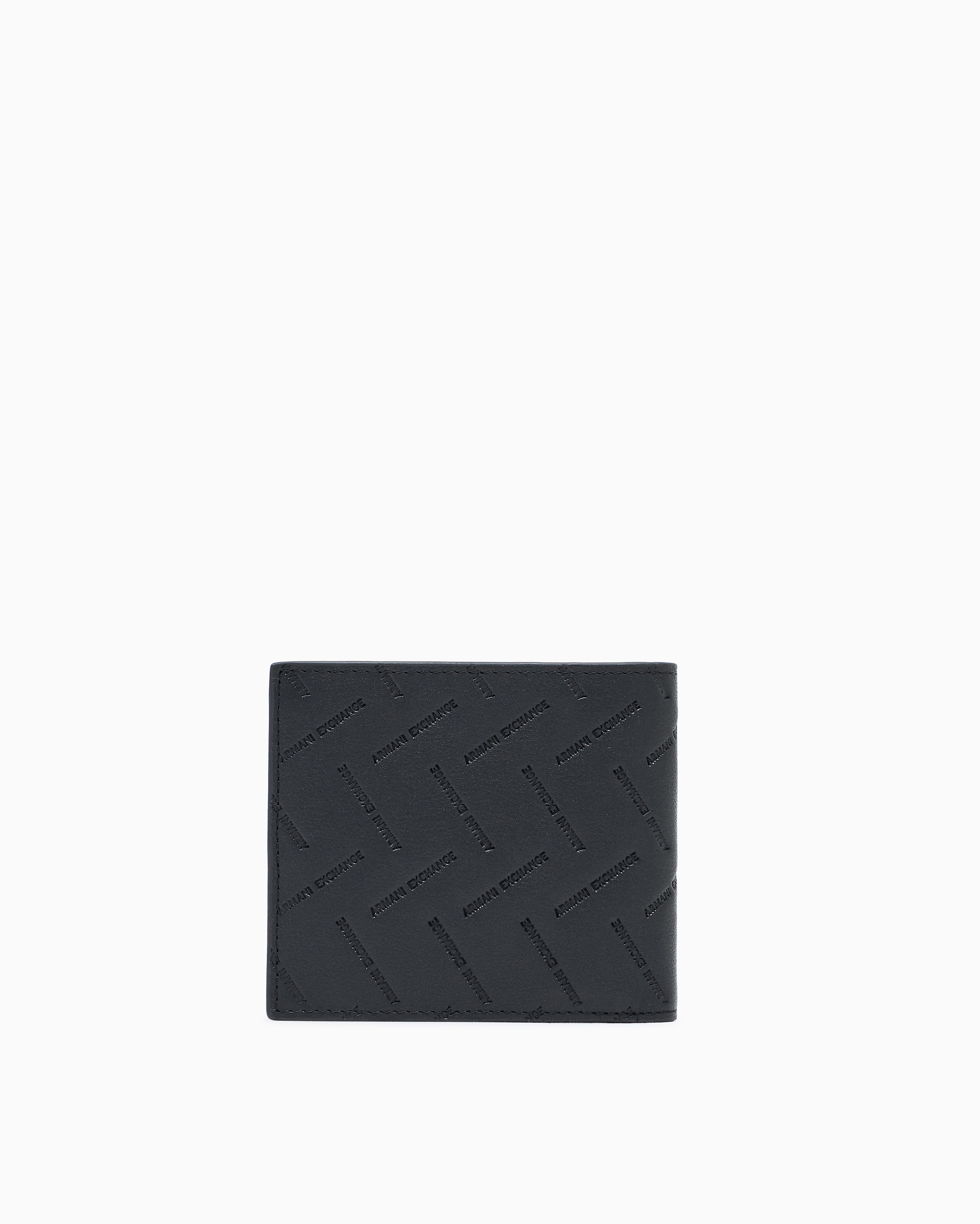 Bifold wallet in leather with embossed logo pattern | Armani Exchange