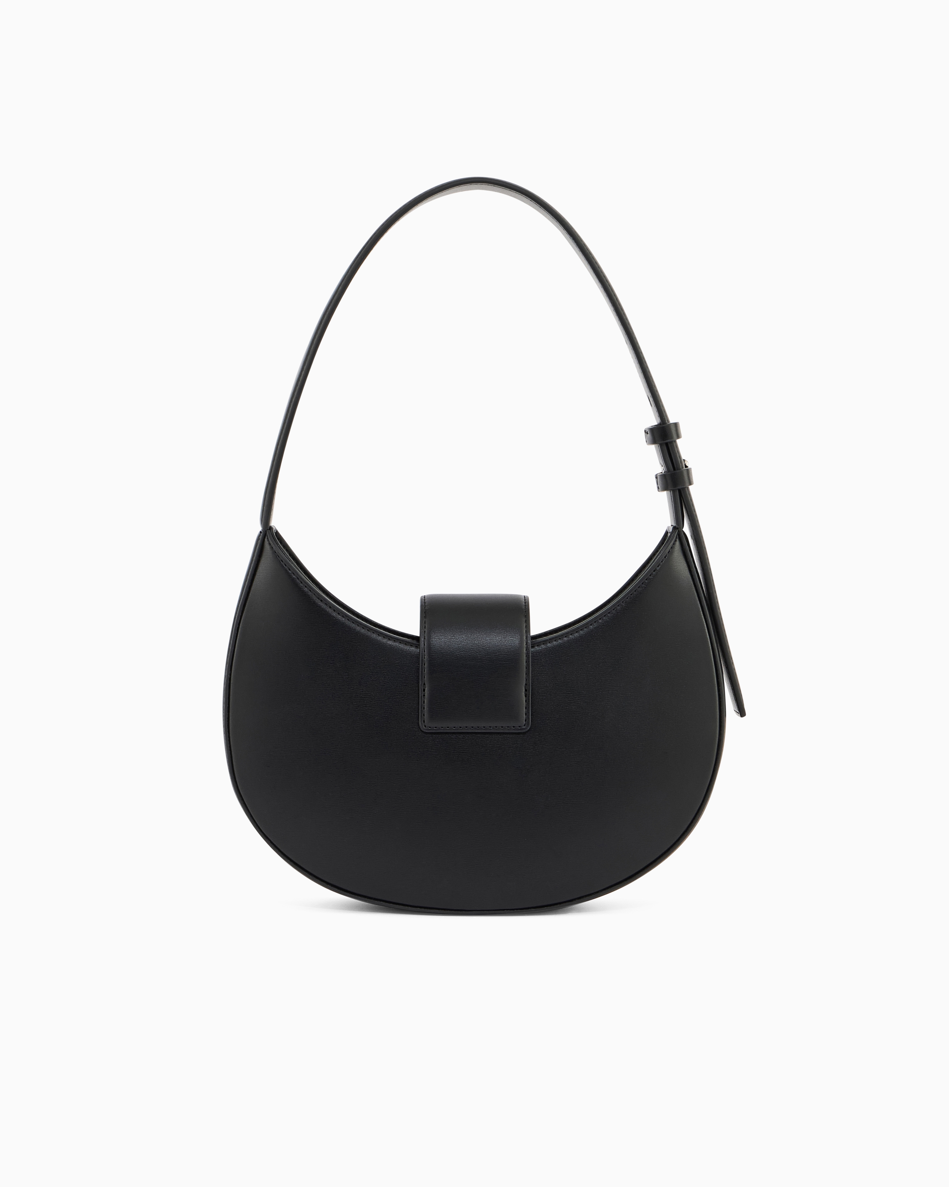 Crescent shoulder bag with a front flap and logo buckle | Armani