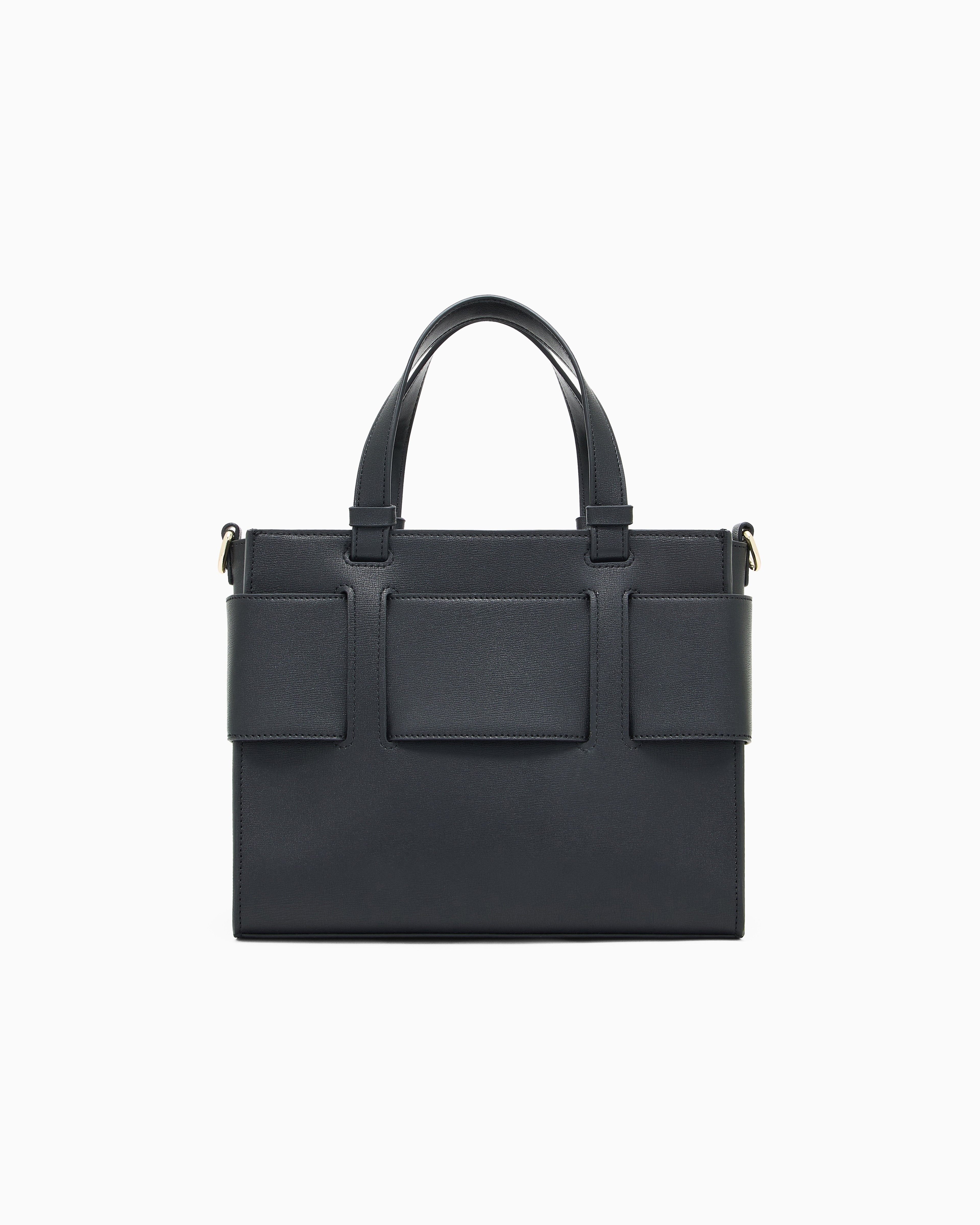 GIORGIO ARMANI 2wayショルダー　レザー　バッグ　黒 美品】ジョルジオアルマーニ ショルダーバッグ シボ革 レザー ブラック