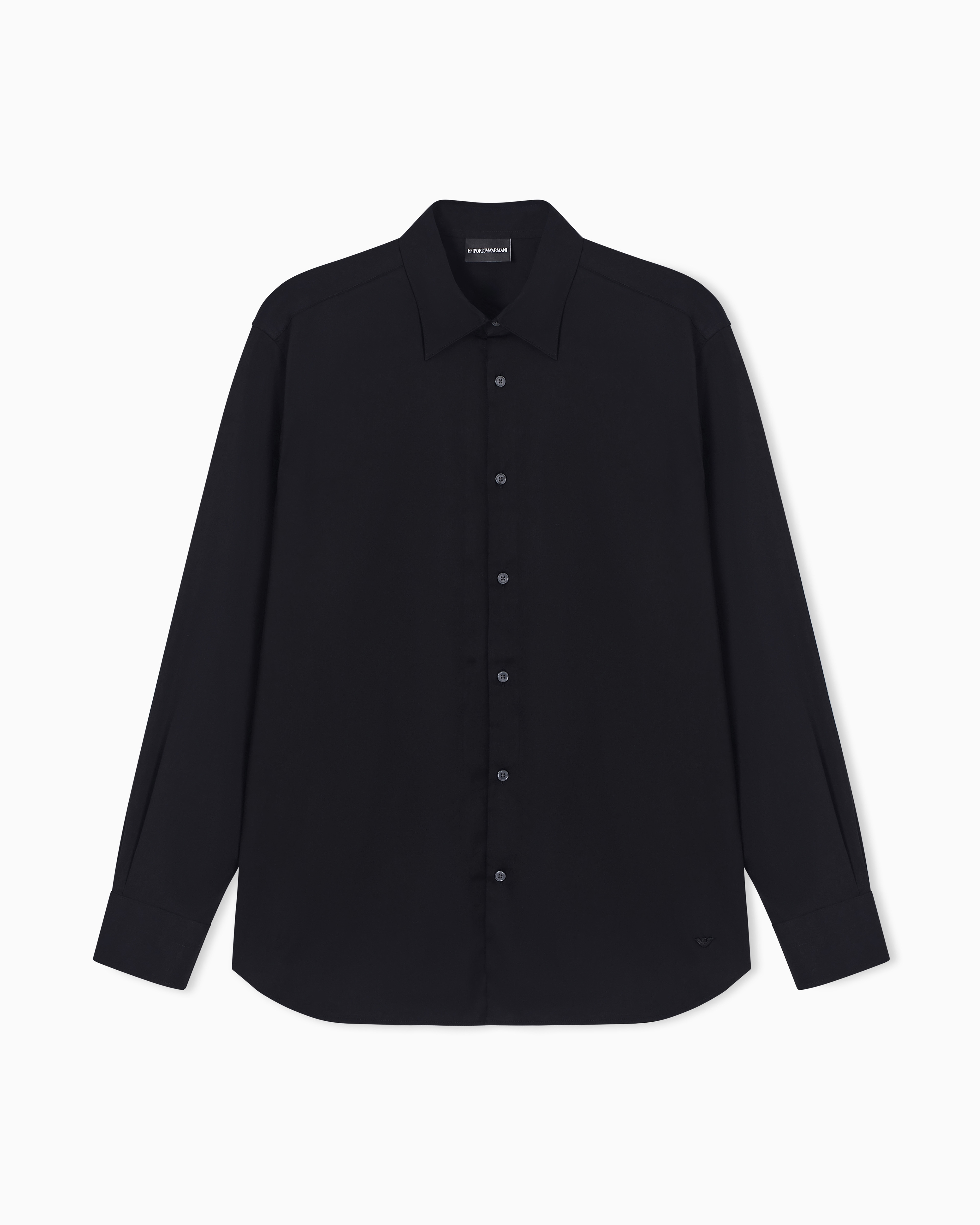 Emporio Armani Men's Black Stretch Pima Cotton Shirt