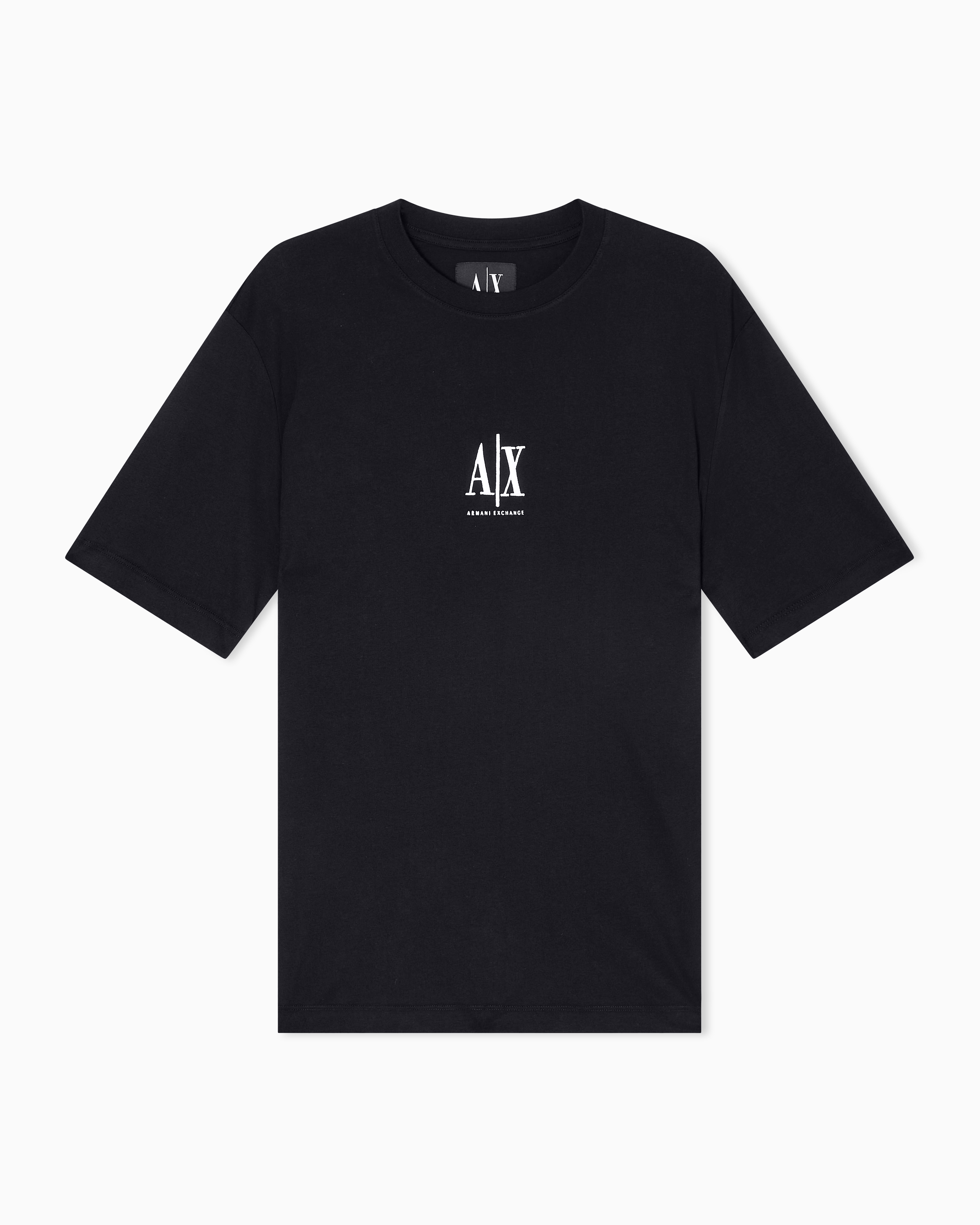 Armani Exchange Black Regular Fit Cotton Jersey T-Shirt Icon