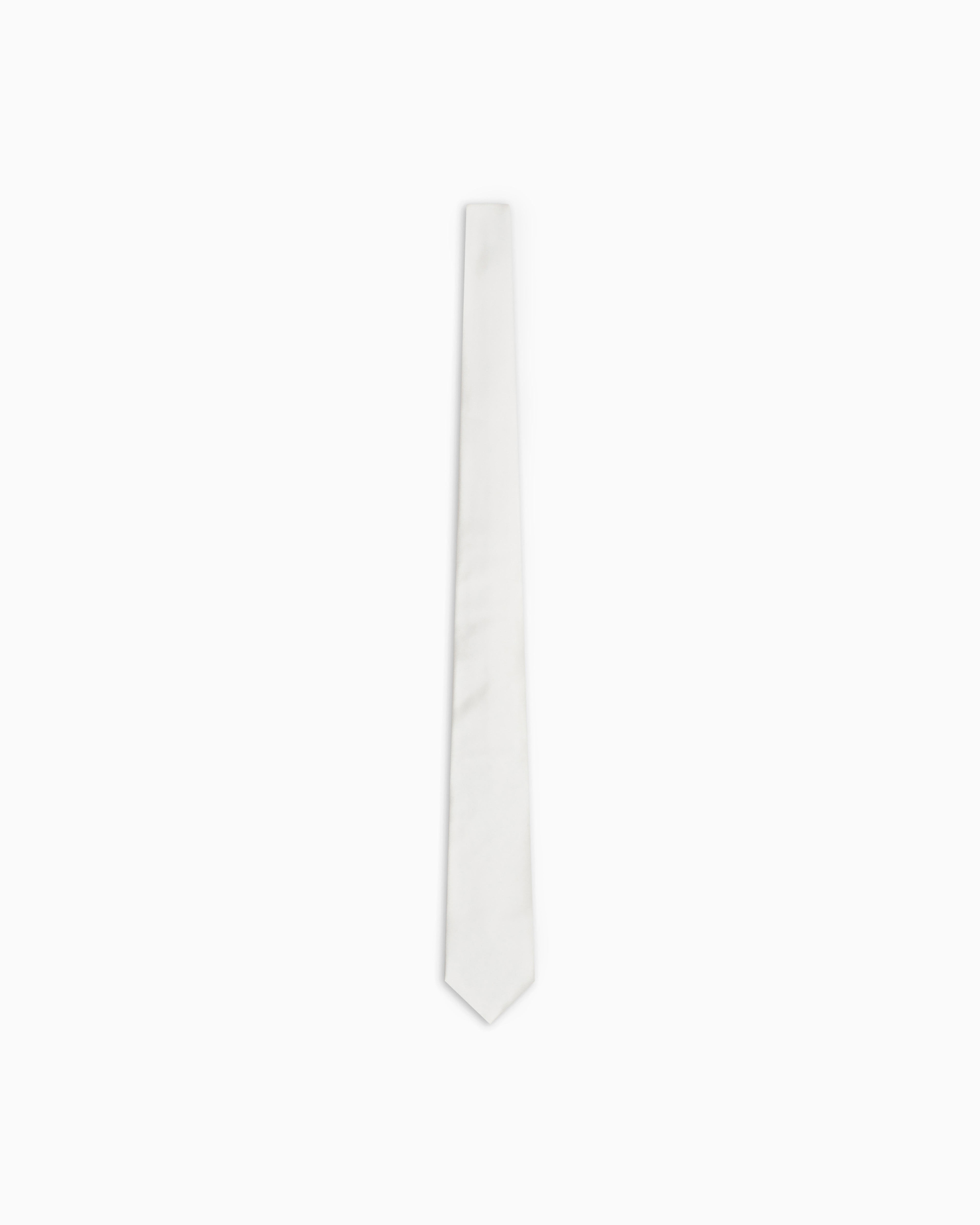 Emporio Armani Men's White Pure Silk Tie With Jacquard Micro-Motif
