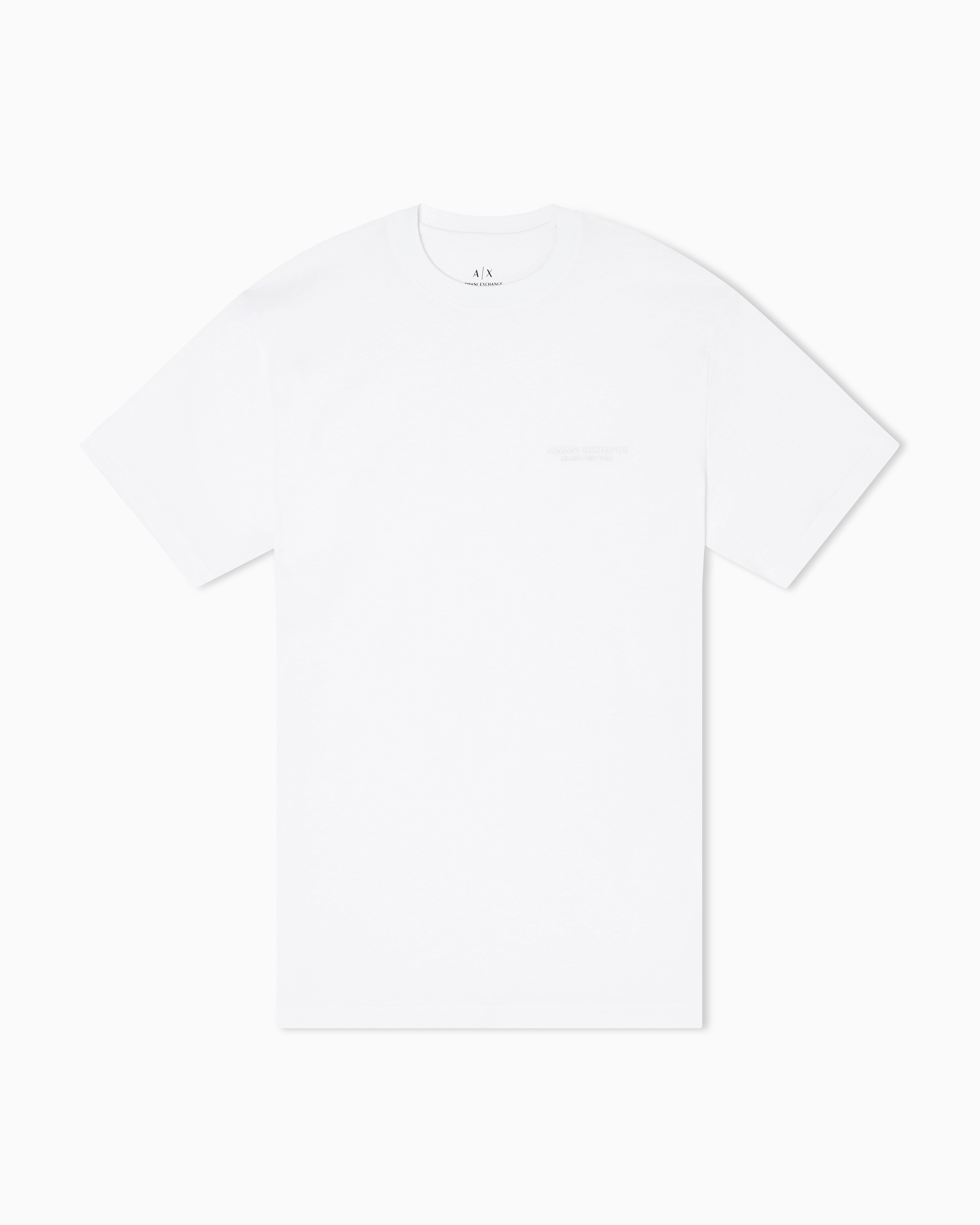 Armani Exchange White Logo T-Shirt In Regular Fit Cotton Jersey
