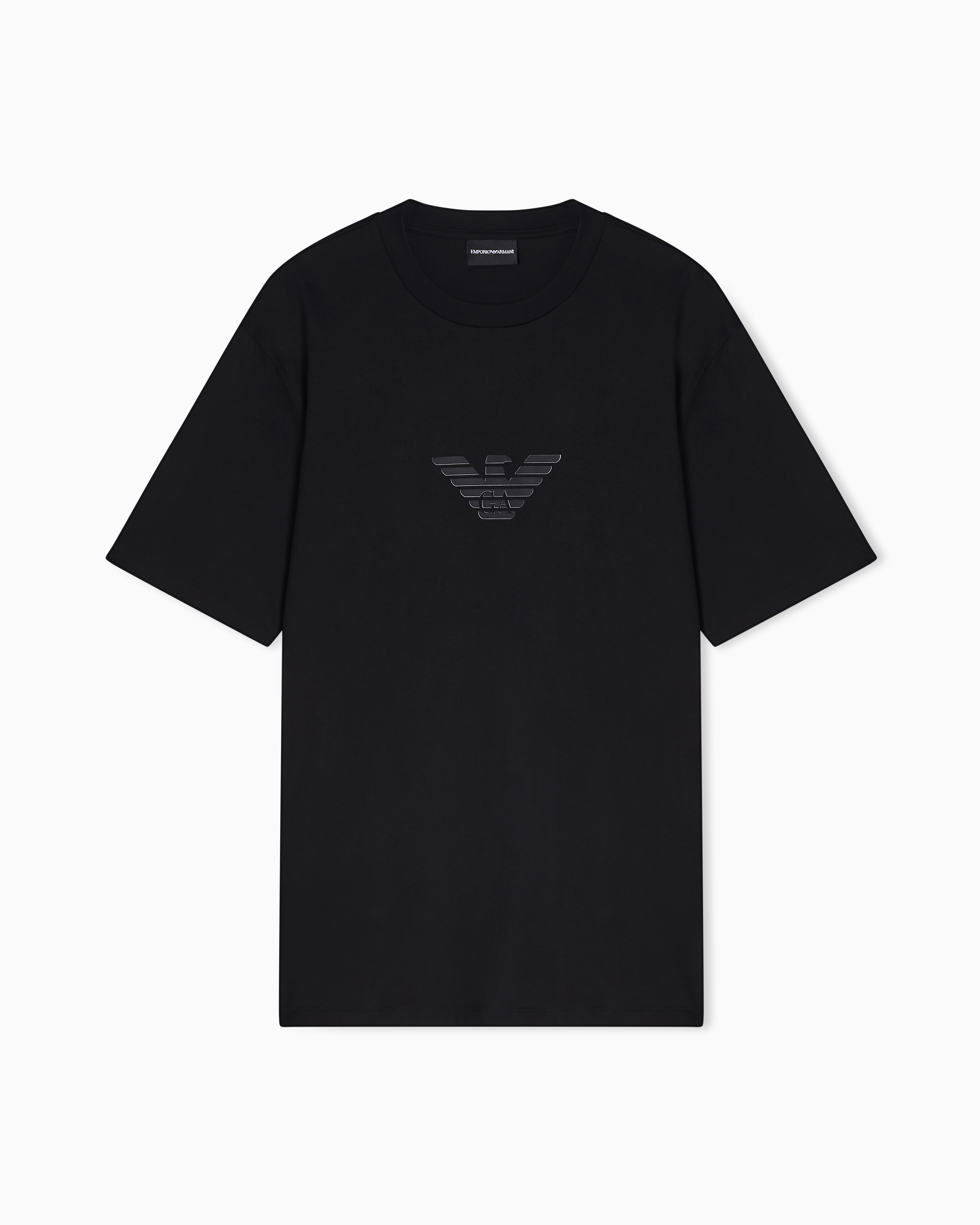 Emporio Armani Black T-Shirt Essential Slim Fit In Pima Cotton Jersey