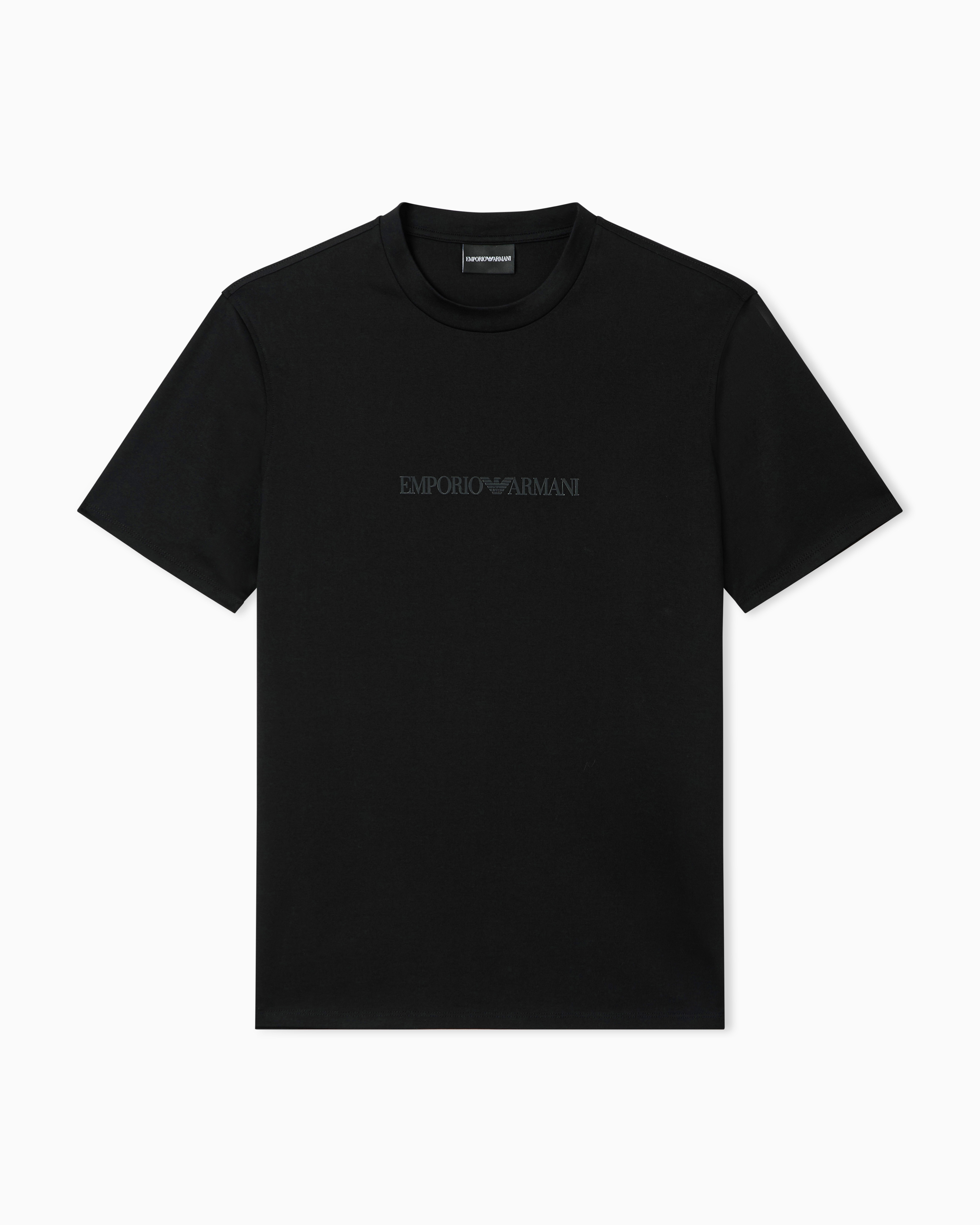 Emporio Armani Black T-Shirt Essential In Slim Fit Pima Cotton Jersey