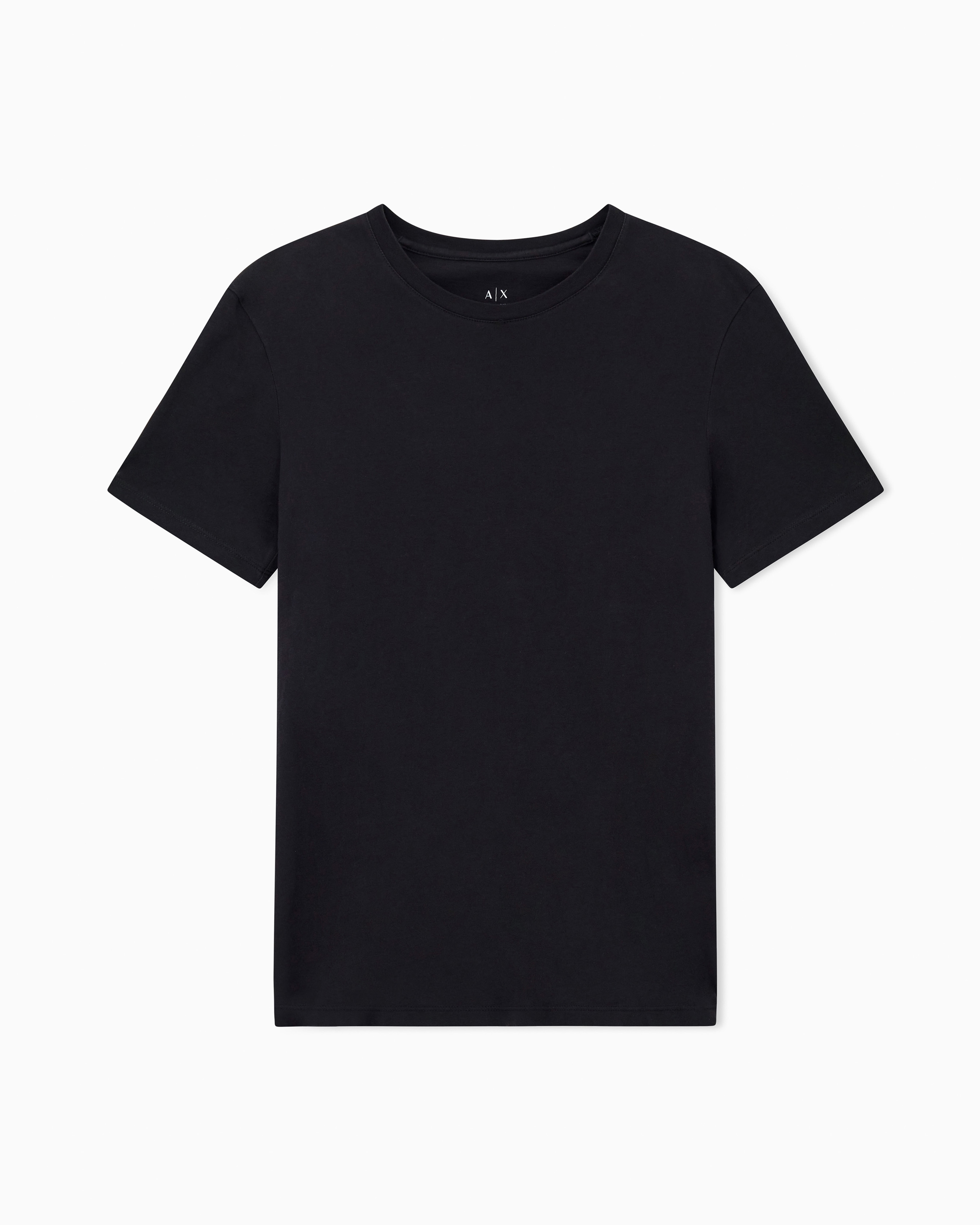 Armani Exchange Black Slim Fit T-Shirt In Pima Cotton Jersey
