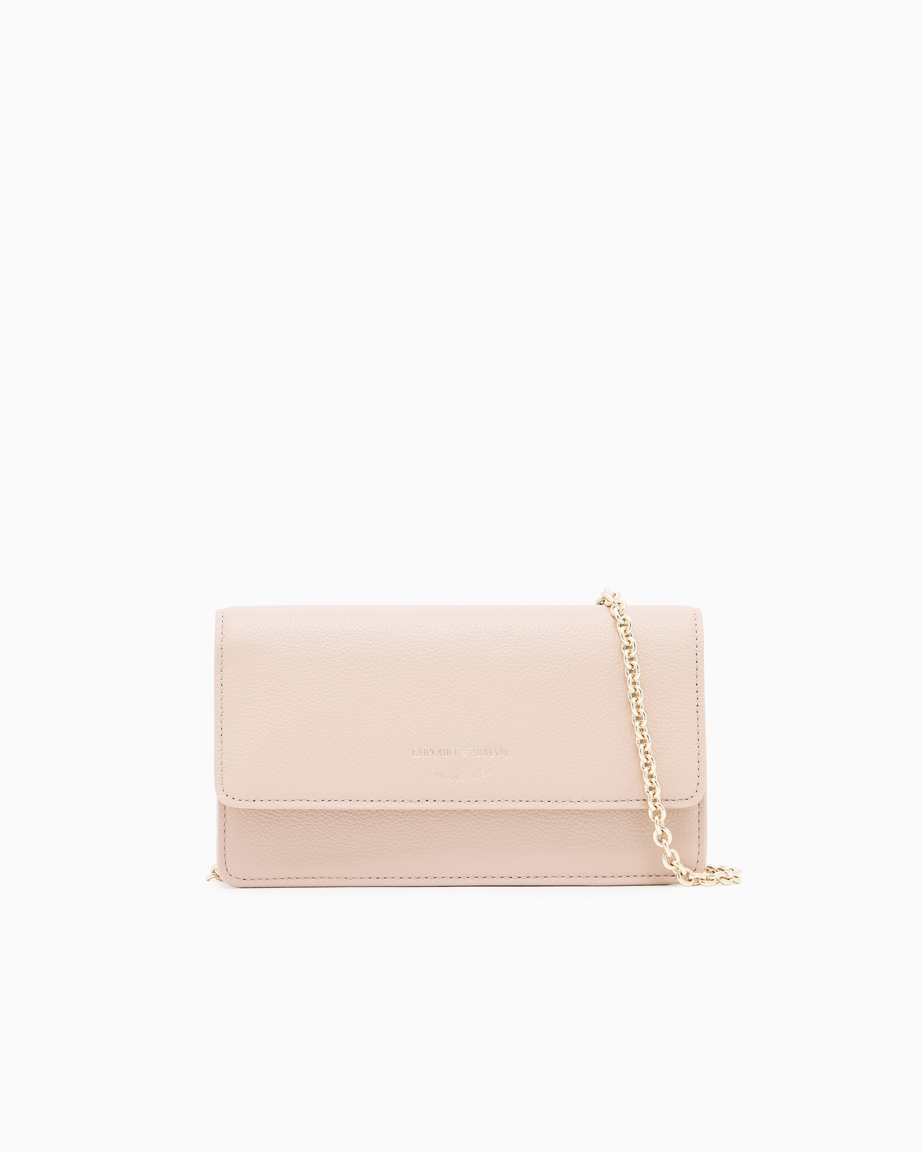 Emporio Armani Beige Mini Bag In Tumbled Leather