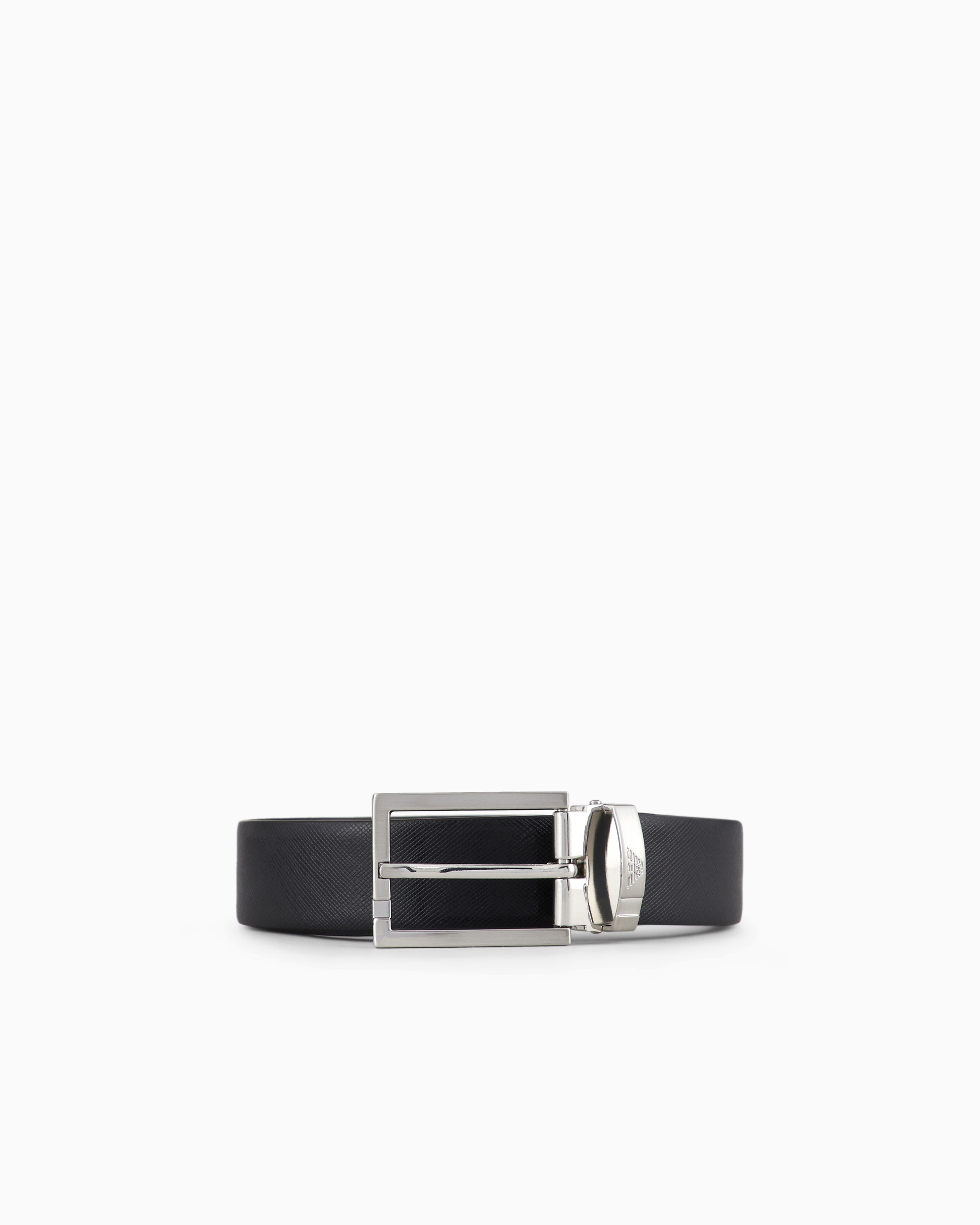 Emporio Armani Black Gift Box With Saffiano Leather Belt And Interchangeable Buckle