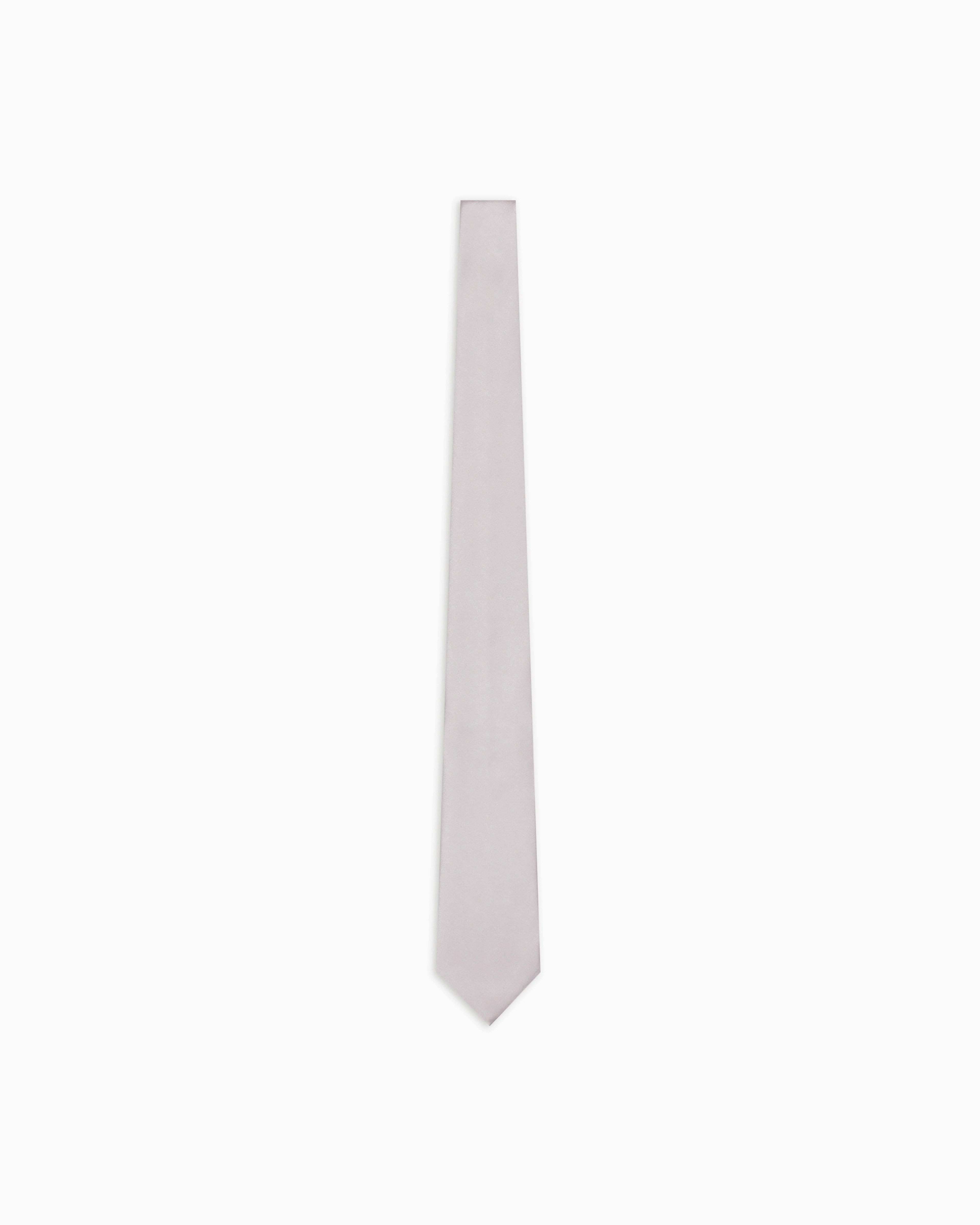 Emporio Armani Men's Grey Pure Silk Tie With Jacquard Micro-Motif