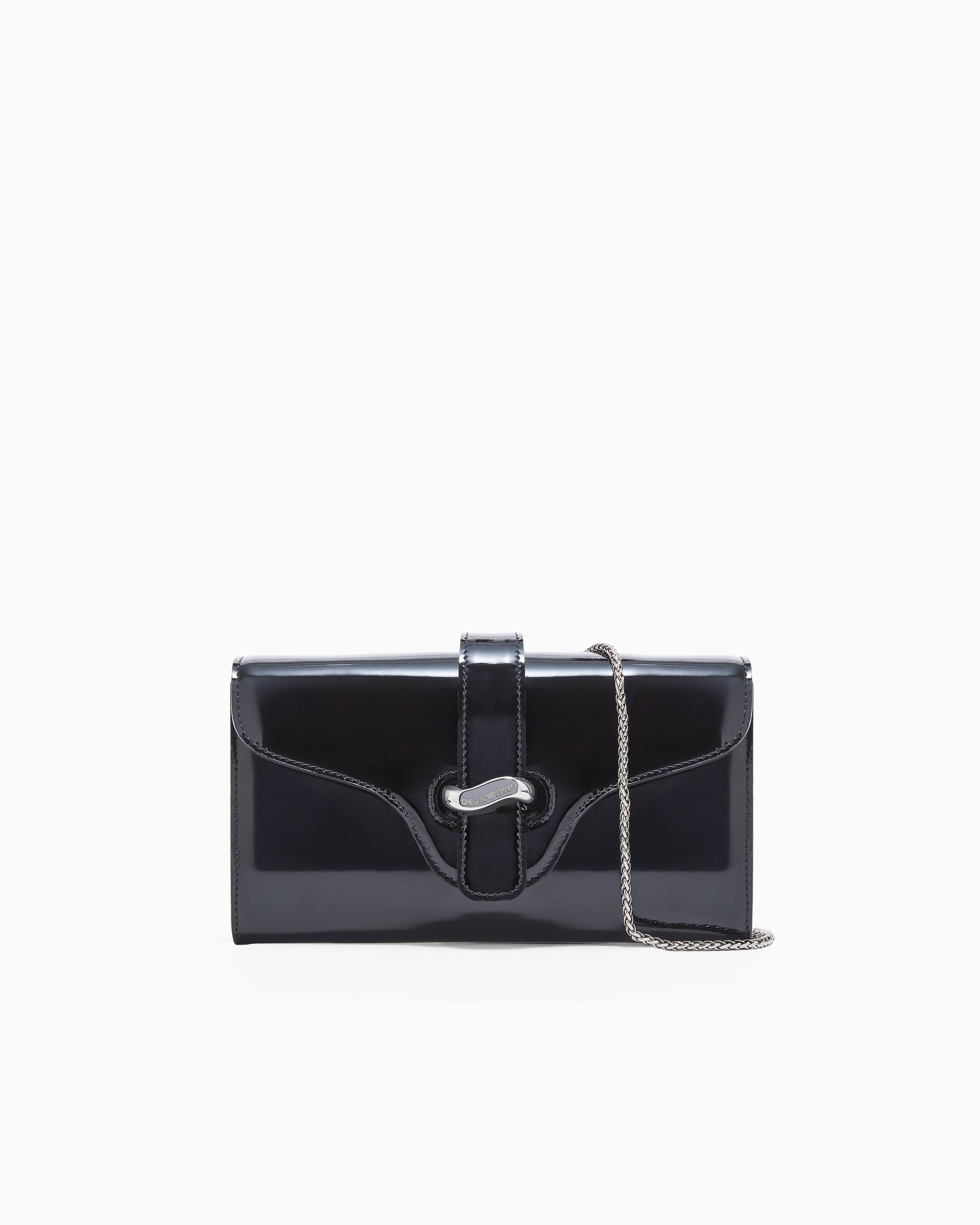Emporio Armani Black Patent Leather Mini Shoulder Bag